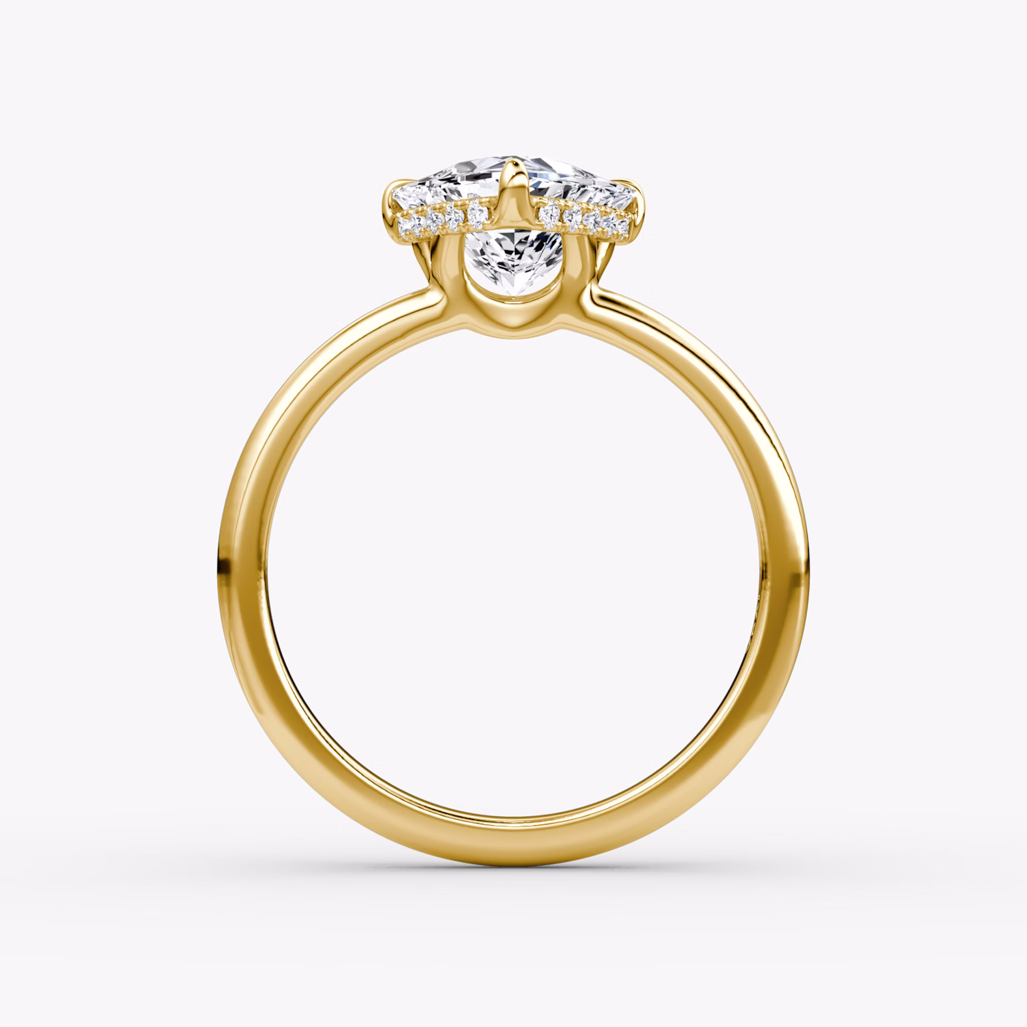 The Signature | Trillion | 18k | Yellow Gold | bandAccent: Plain | bandWidth: large | hiddenHalo: yes | diamondOrientation: vertical | caratWeight: other