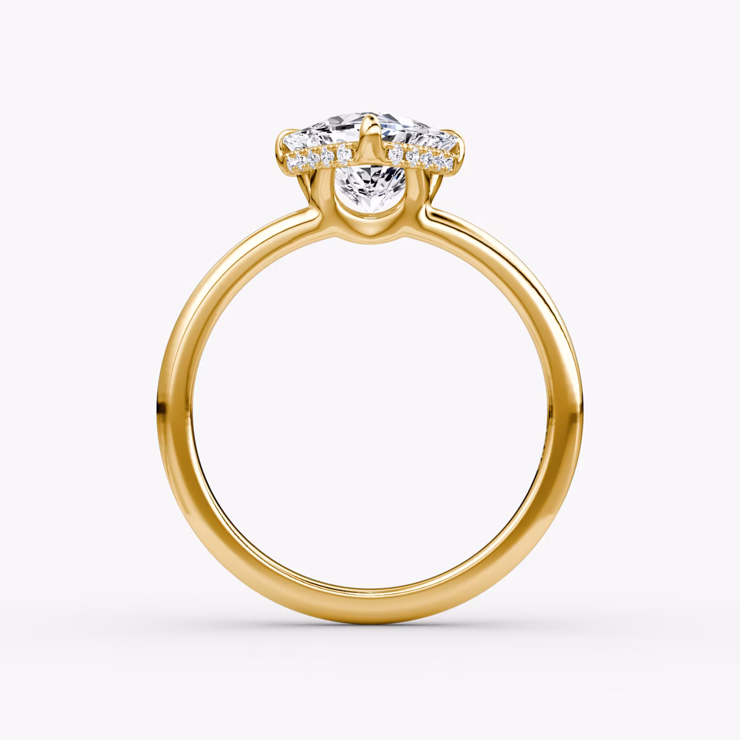 The Signature | Trillion | 18k | Yellow Gold | bandAccent: Plain | bandWidth: large | hiddenHalo: yes | diamondOrientation: vertical | caratWeight: other