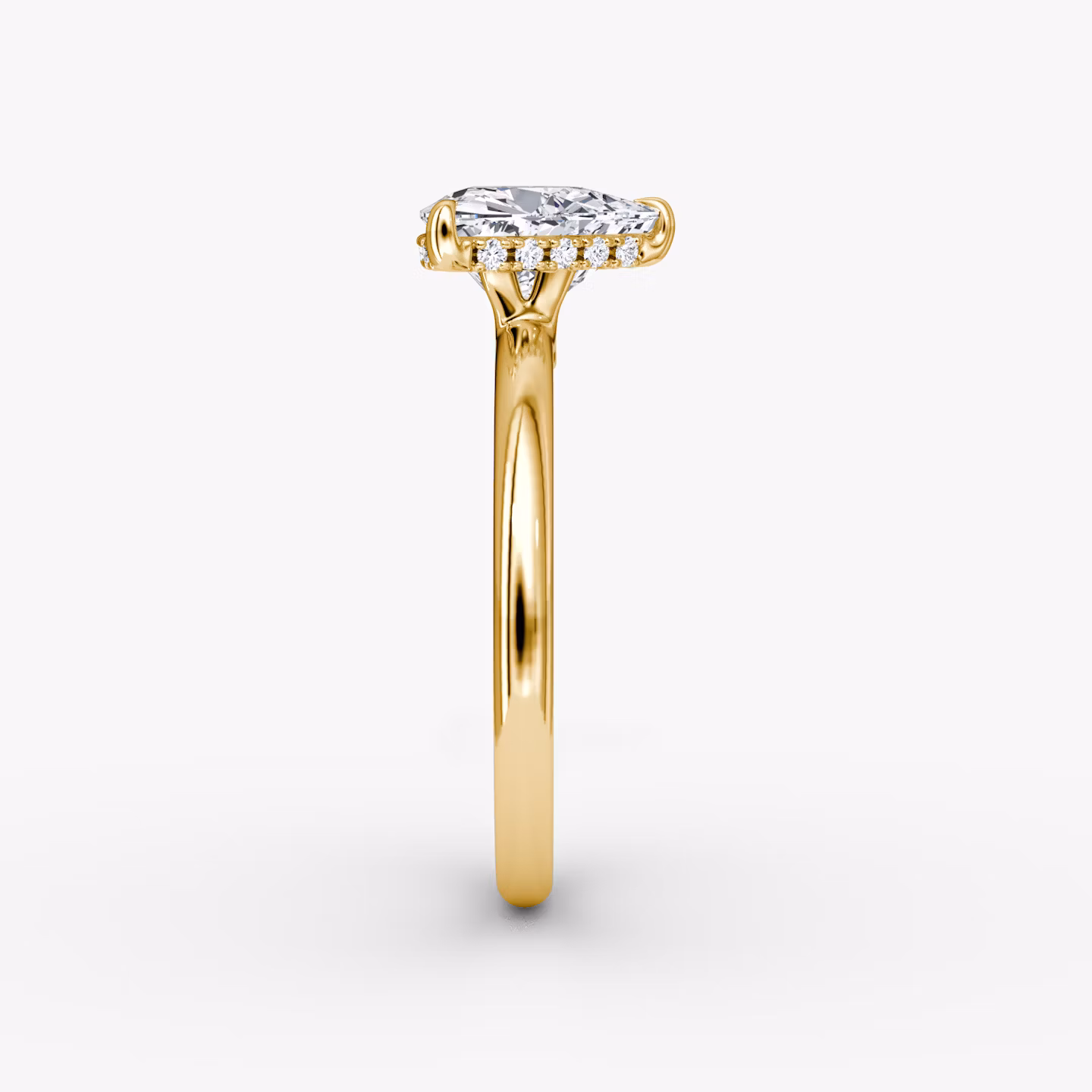 The Signature | Trillion | 18k | Yellow Gold | bandAccent: Plain | bandWidth: large | hiddenHalo: yes | diamondOrientation: vertical | caratWeight: other