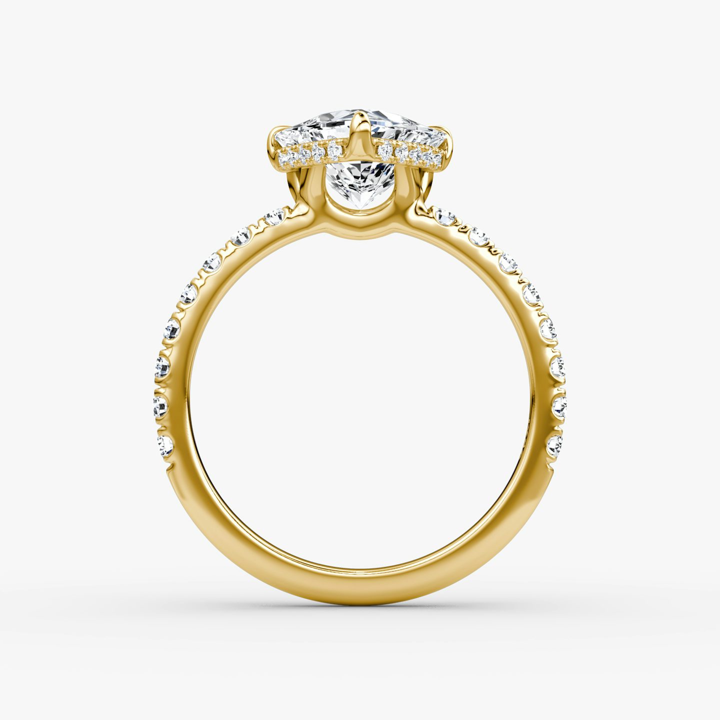 The Signature | Trillion | 18k | Yellow Gold | bandAccent: Pavé | bandWidth: large | hiddenHalo: yes | diamondOrientation: vertical | caratWeight: other