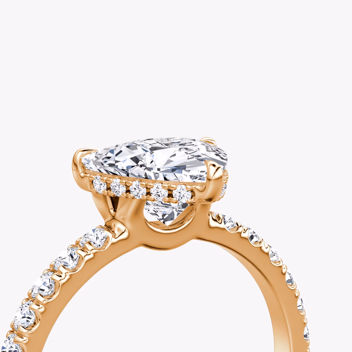 The Signature | Trillion | 14k | Rose Gold | bandAccent: Pavé | bandWidth: large | hiddenHalo: yes | diamondOrientation: horizontal | caratWeight: other