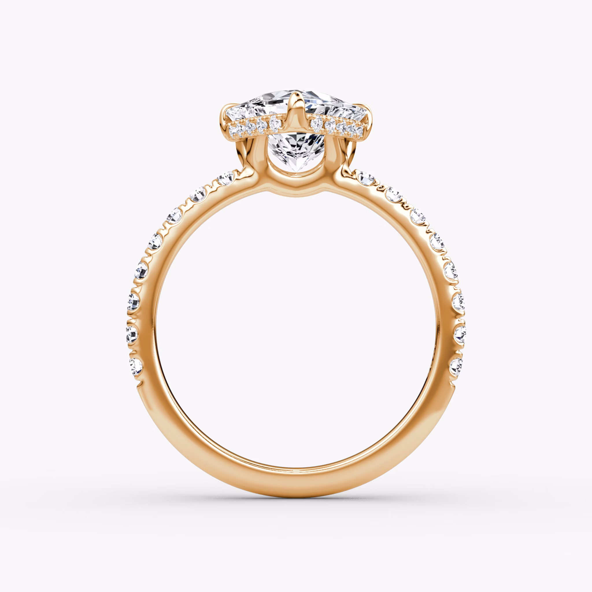 The Signature | Trillion | 14k | Rose Gold | bandAccent: Pavé | bandWidth: large | hiddenHalo: yes | diamondOrientation: vertical | caratWeight: other