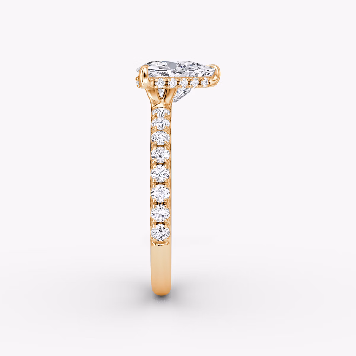 The Signature | Trillion | 14k | Rose Gold | bandAccent: Pavé | bandWidth: large | hiddenHalo: yes | diamondOrientation: horizontal | caratWeight: other