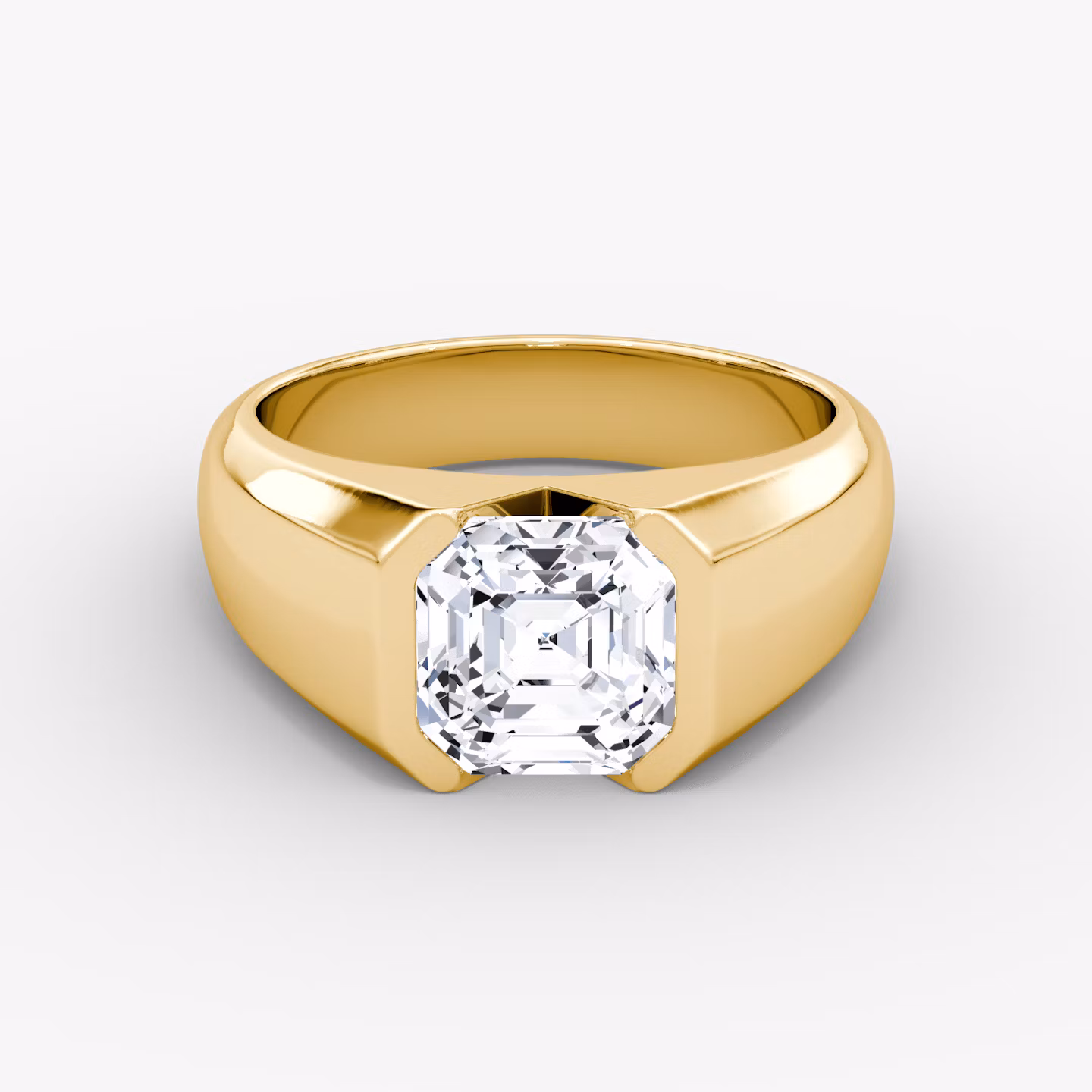 The Statement Signet | Asscher | 18k | Yellow Gold | bandAccent: Plain | diamondOrientation: vertical | caratWeight: other