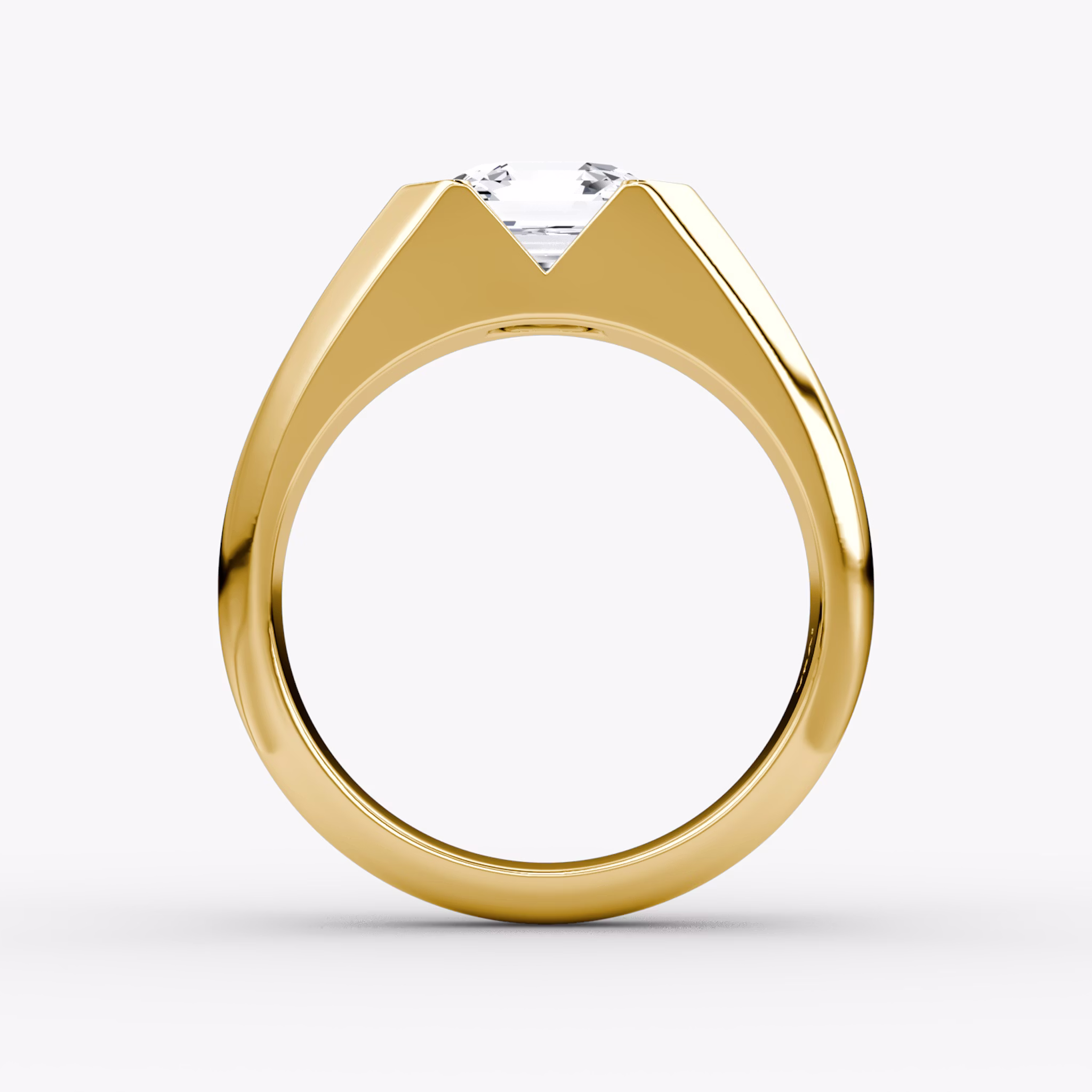 The Statement Signet | Asscher | 18k | Yellow Gold | bandAccent: Plain | diamondOrientation: vertical | caratWeight: other