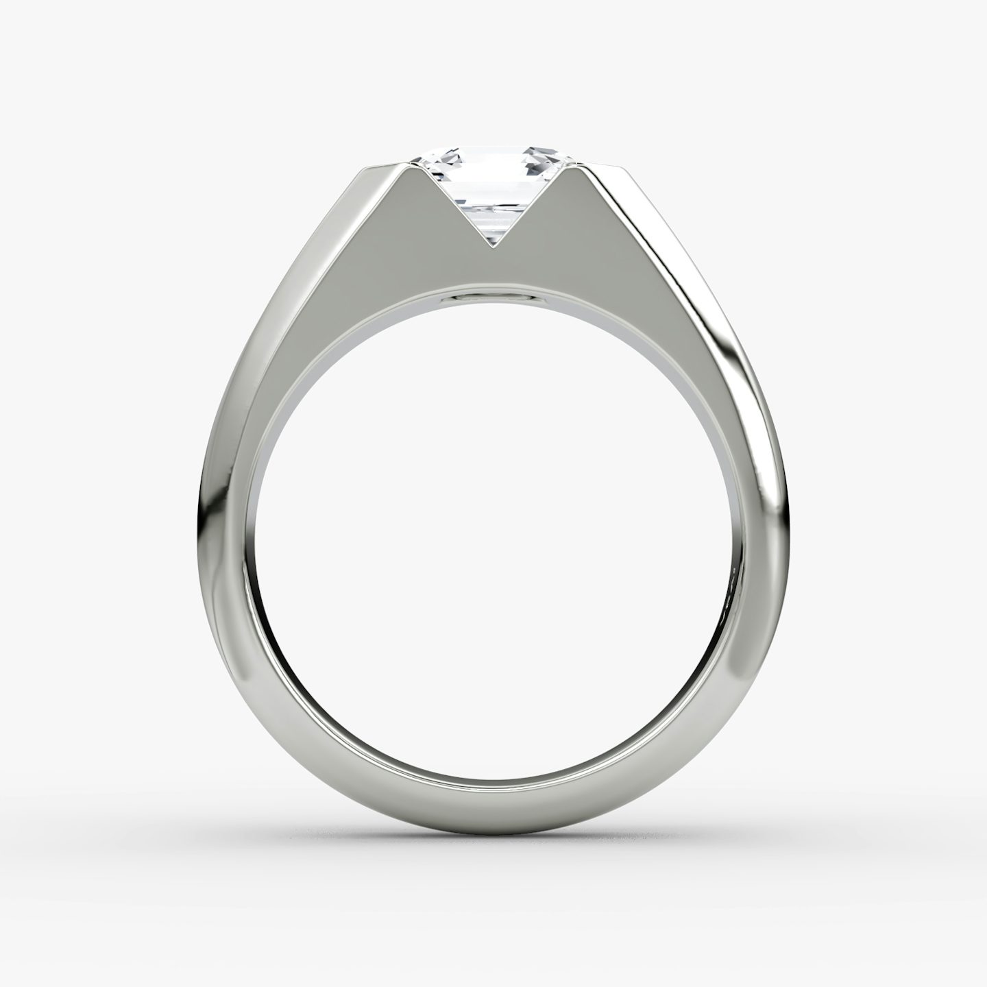 The Statement Signet | Asscher | 18k | White Gold | bandAccent: Plain | diamondOrientation: vertical | caratWeight: other