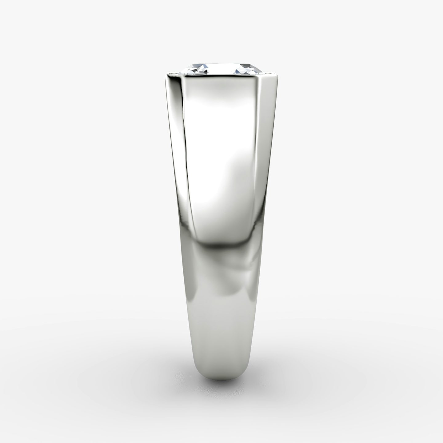 The Statement Signet | Asscher | 18k | White Gold | bandAccent: Plain | diamondOrientation: vertical | caratWeight: other