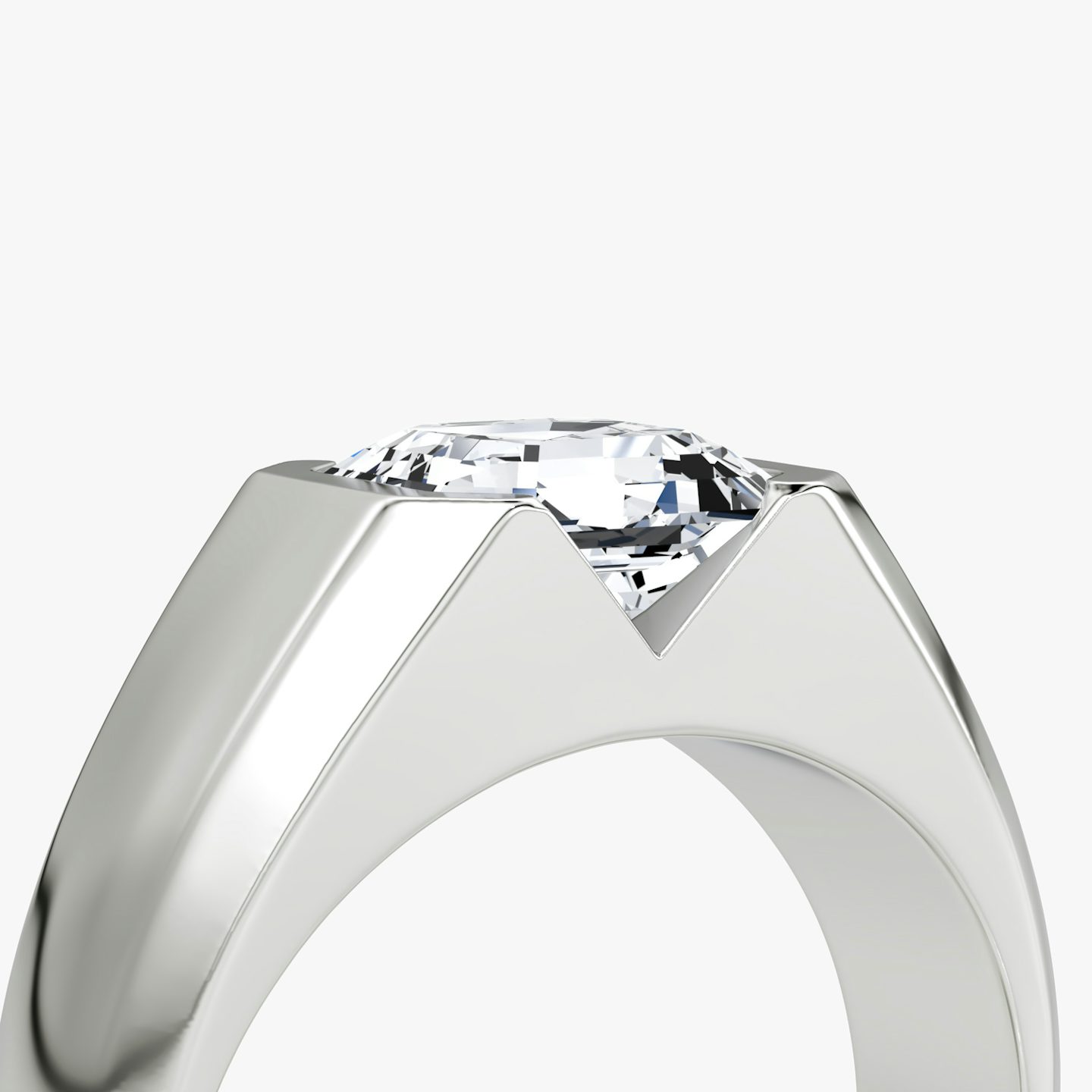 The Statement Signet | Asscher | Platinum | bandAccent: Plain | diamondOrientation: vertical | caratWeight: other