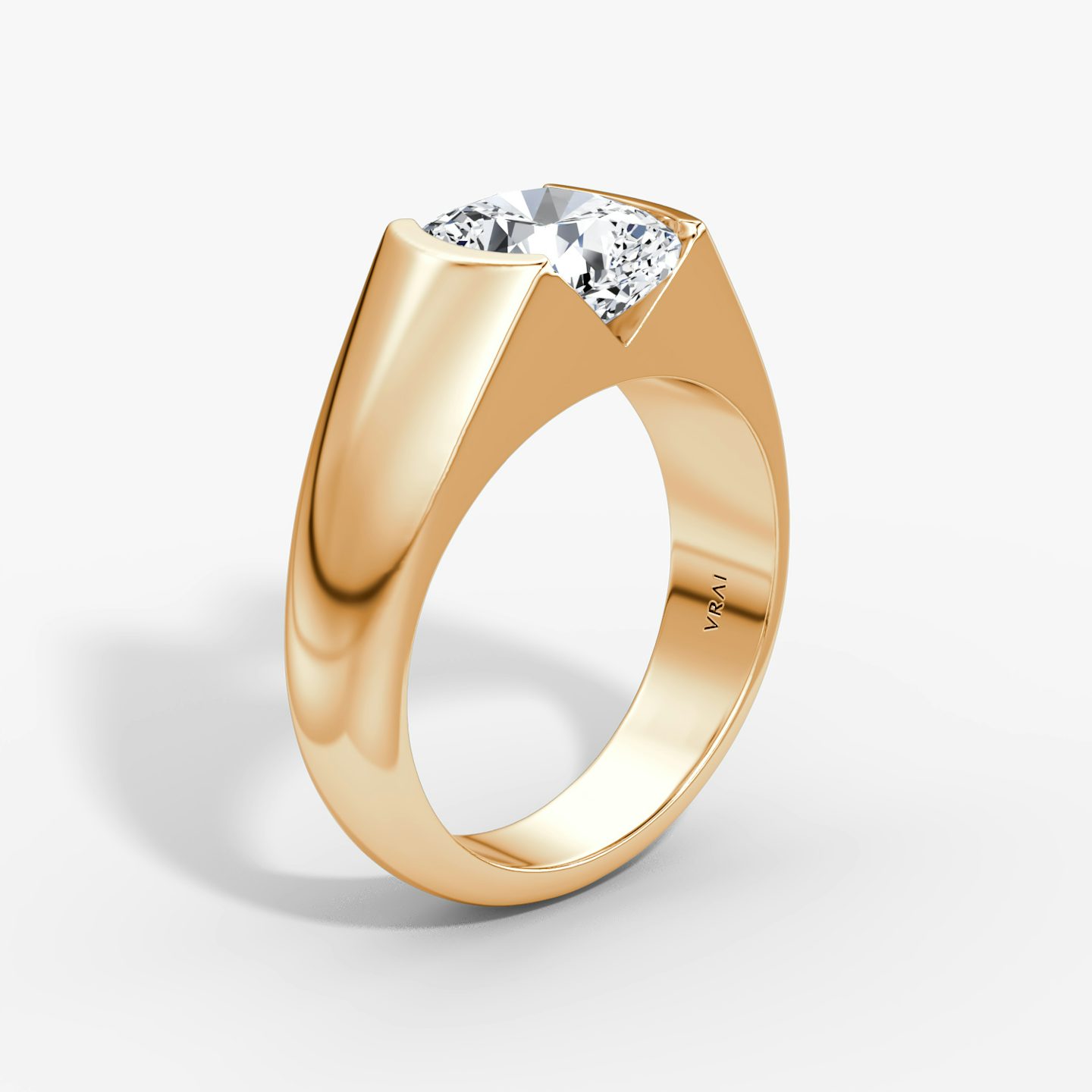 The Statement Signet | Cushion | 14k | Rose Gold | bandAccent: Plain | diamondOrientation: vertical | caratWeight: other