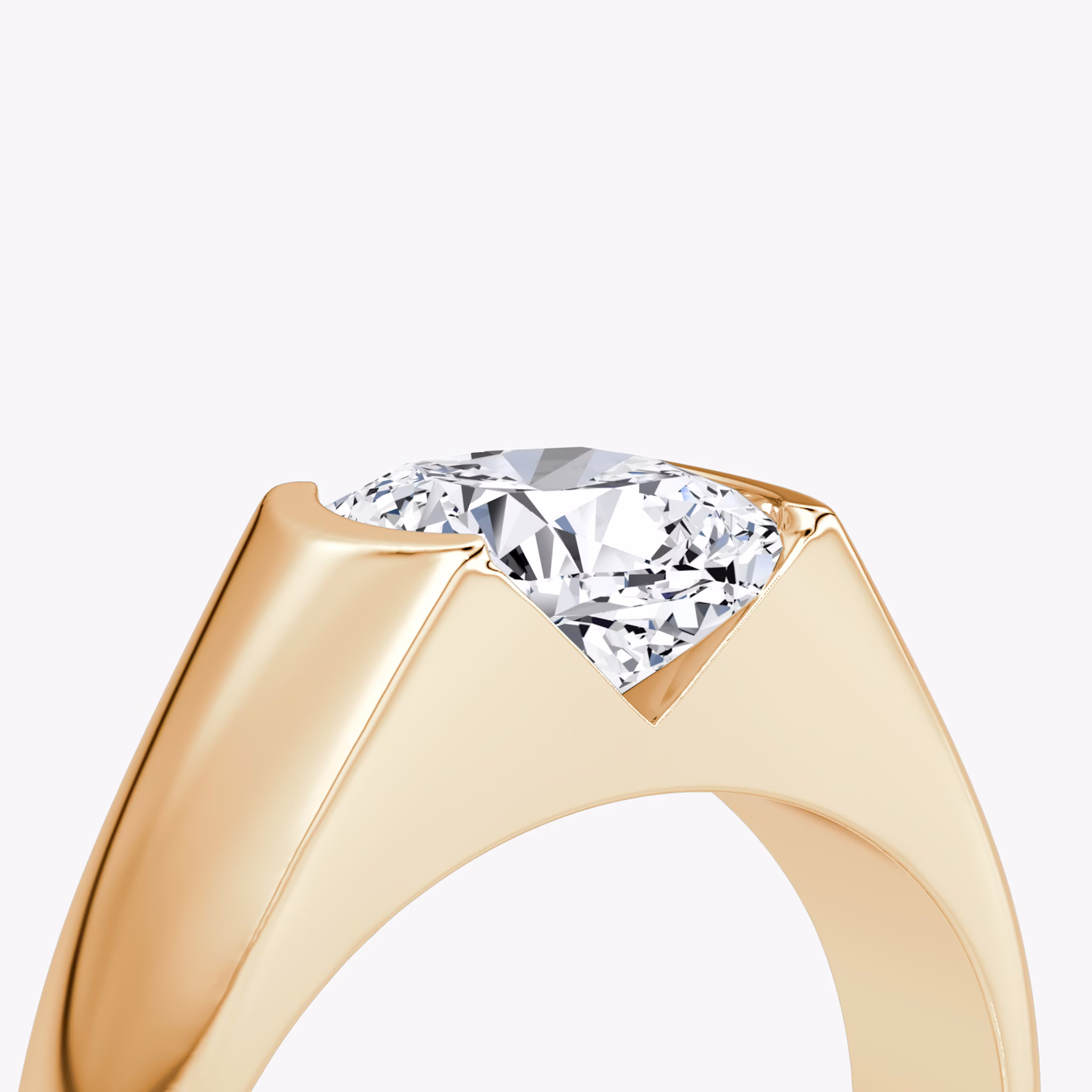 The Statement Signet | Cushion | 14k | Rose Gold | bandAccent: Plain | diamondOrientation: vertical | caratWeight: other