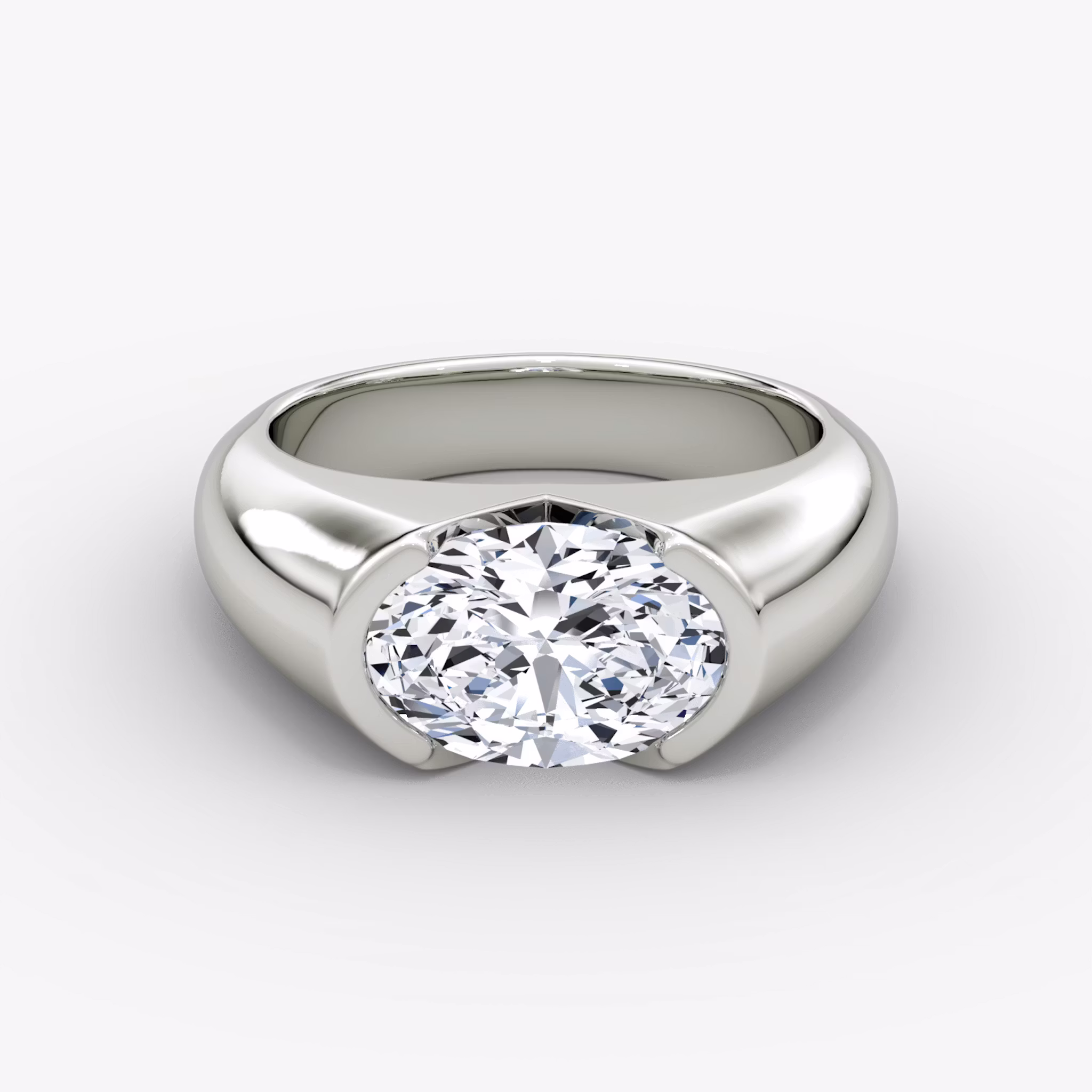 The Statement Signet Oval | White Gold