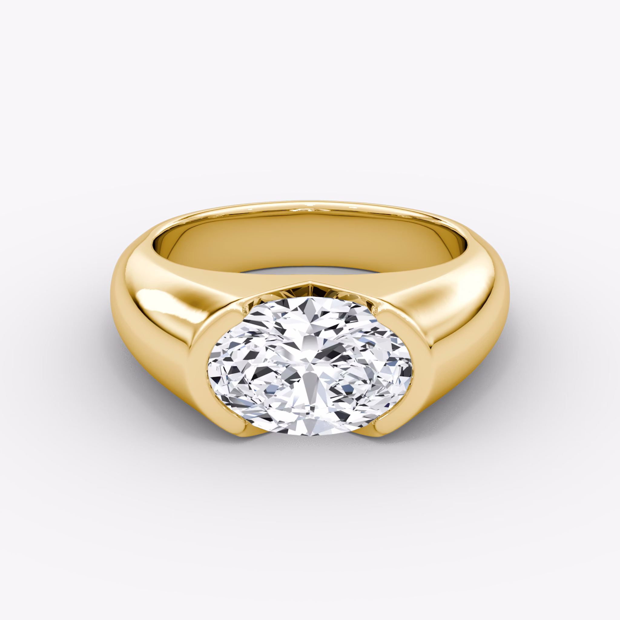 The Statement Signet | Oval | 18k | Yellow Gold | bandAccent: Plain | diamondOrientation: vertical | caratWeight: other
