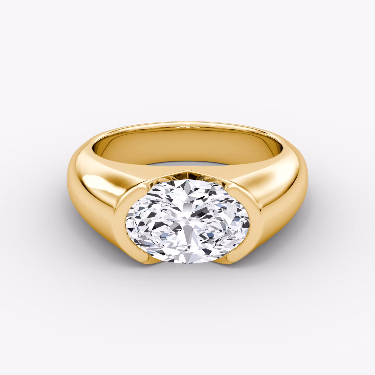 The Statement Signet | Oval | 18k | Yellow Gold | bandAccent: Plain | diamondOrientation: vertical | caratWeight: other