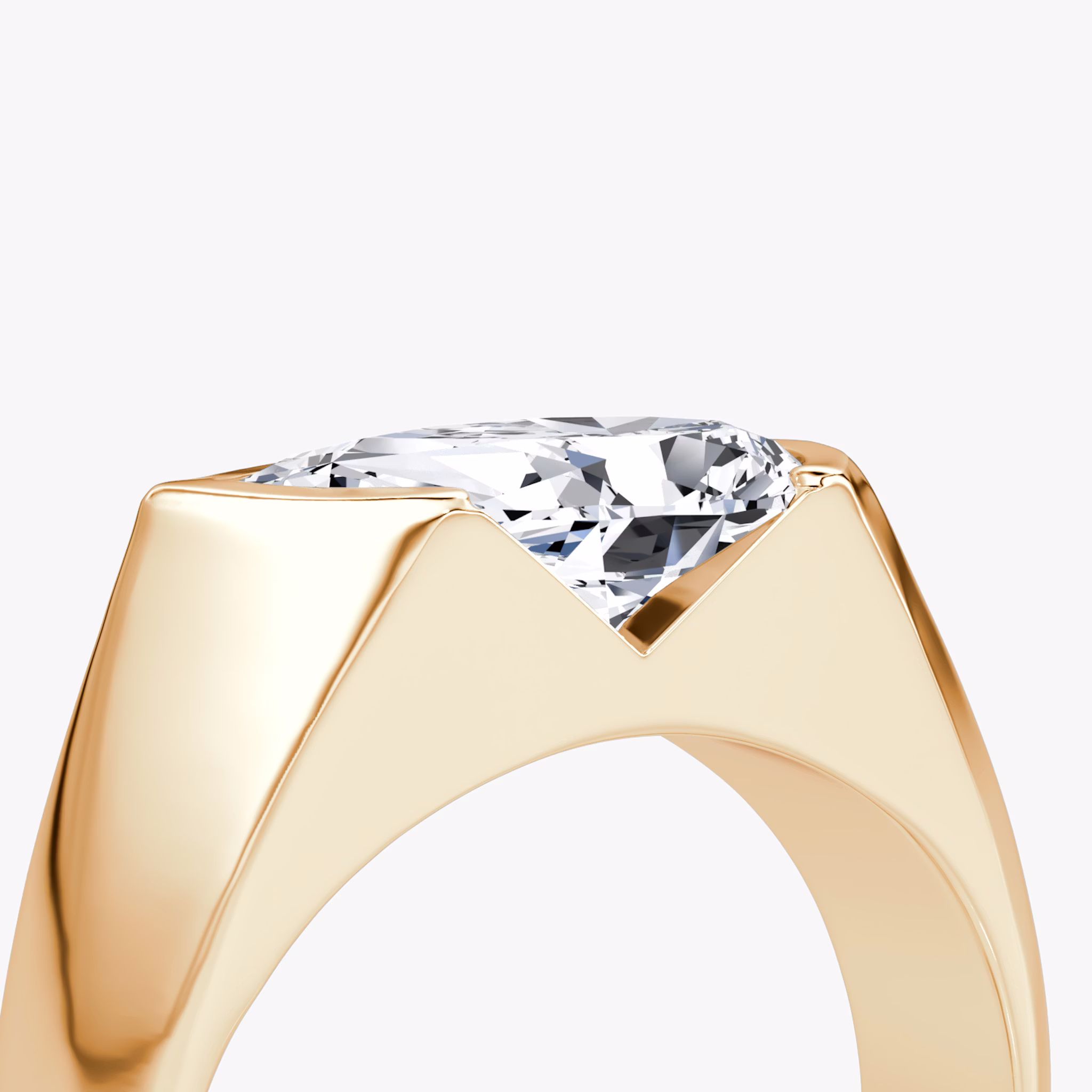 The Statement Signet | Pear | 14k | Rose Gold | bandAccent: Plain | diamondOrientation: vertical | caratWeight: other