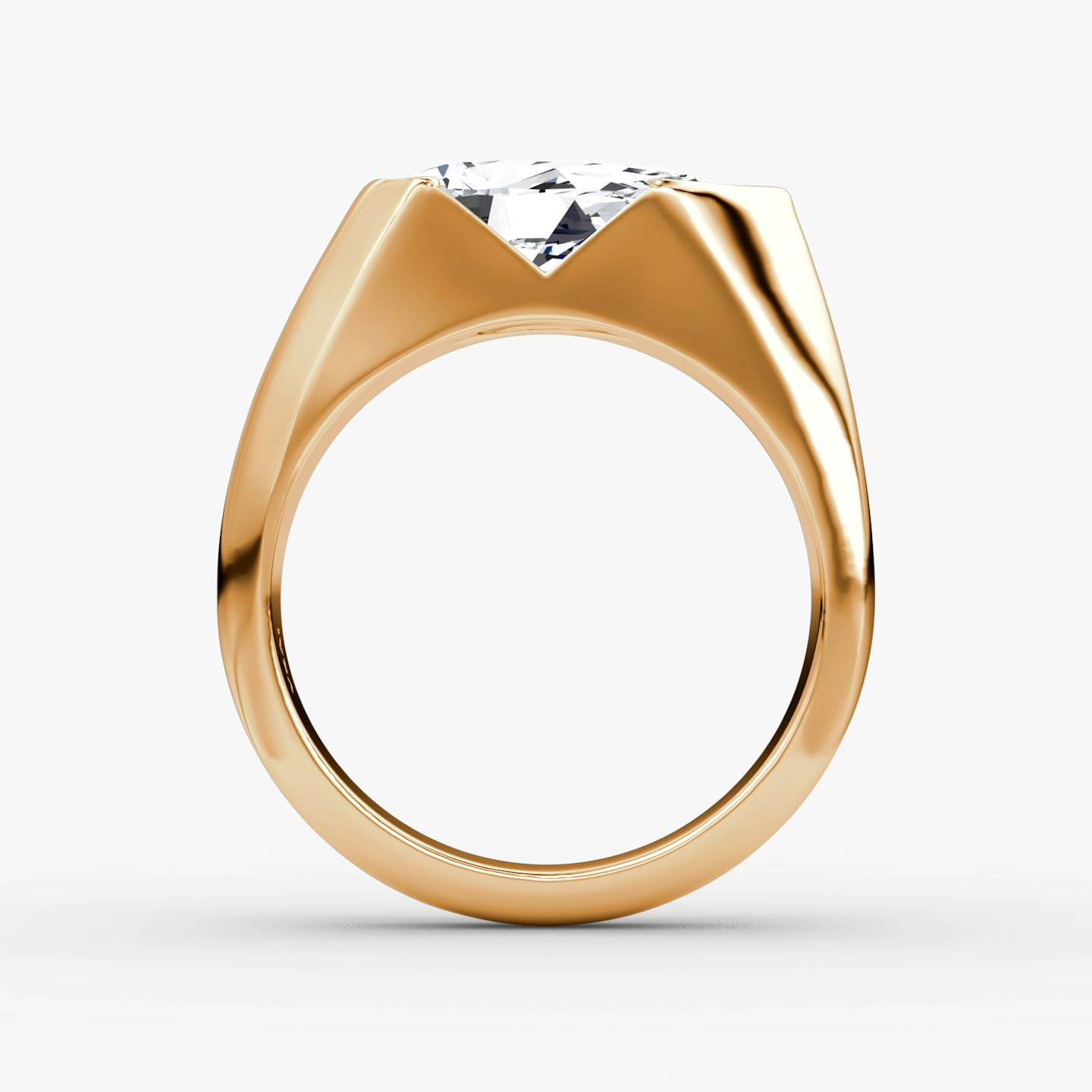 The Statement Signet | Pear | 14k | Rose Gold | bandAccent: Plain | diamondOrientation: vertical | caratWeight: other