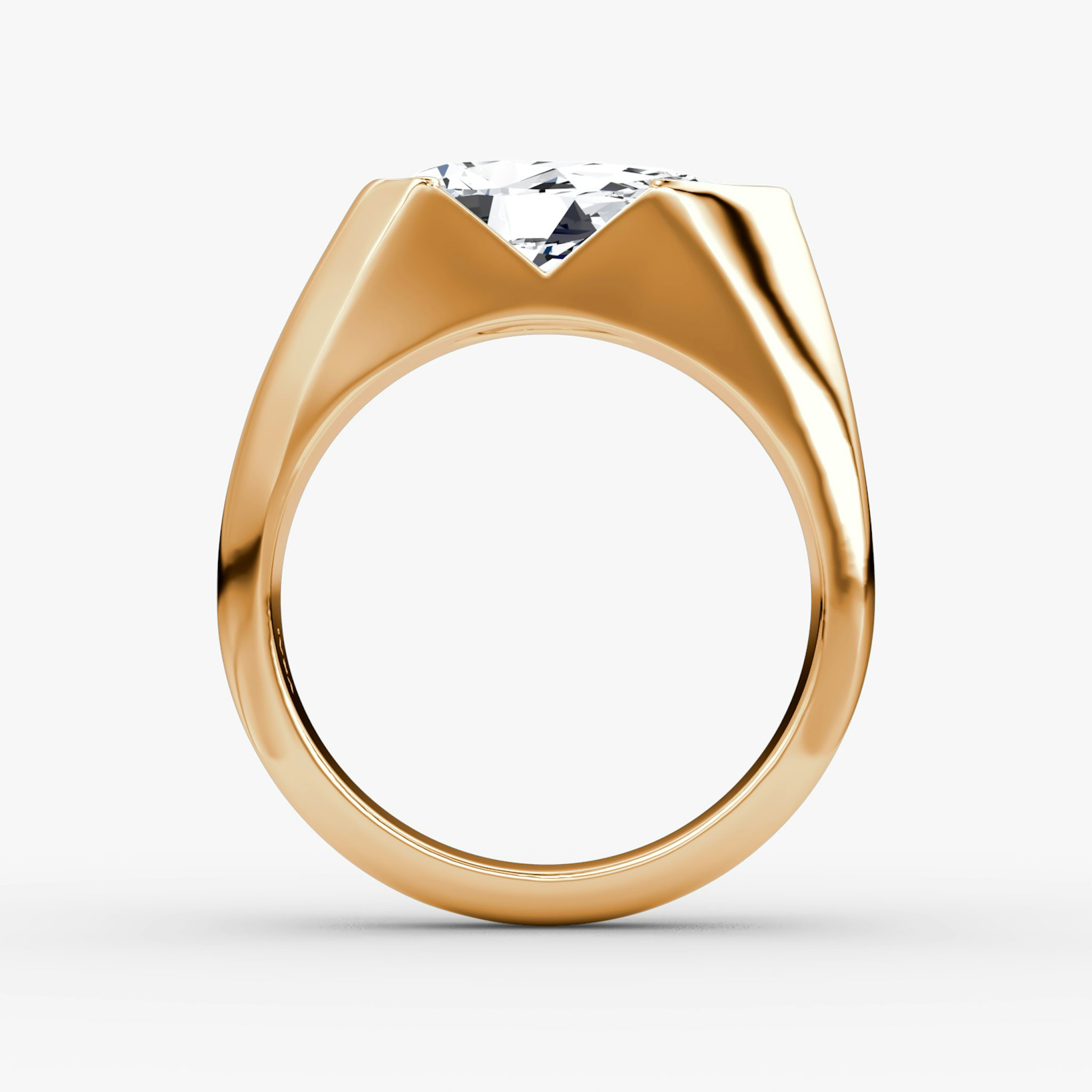 The Statement Signet | Pear | 14k | Rose Gold | bandAccent: Plain | diamondOrientation: vertical | caratWeight: other