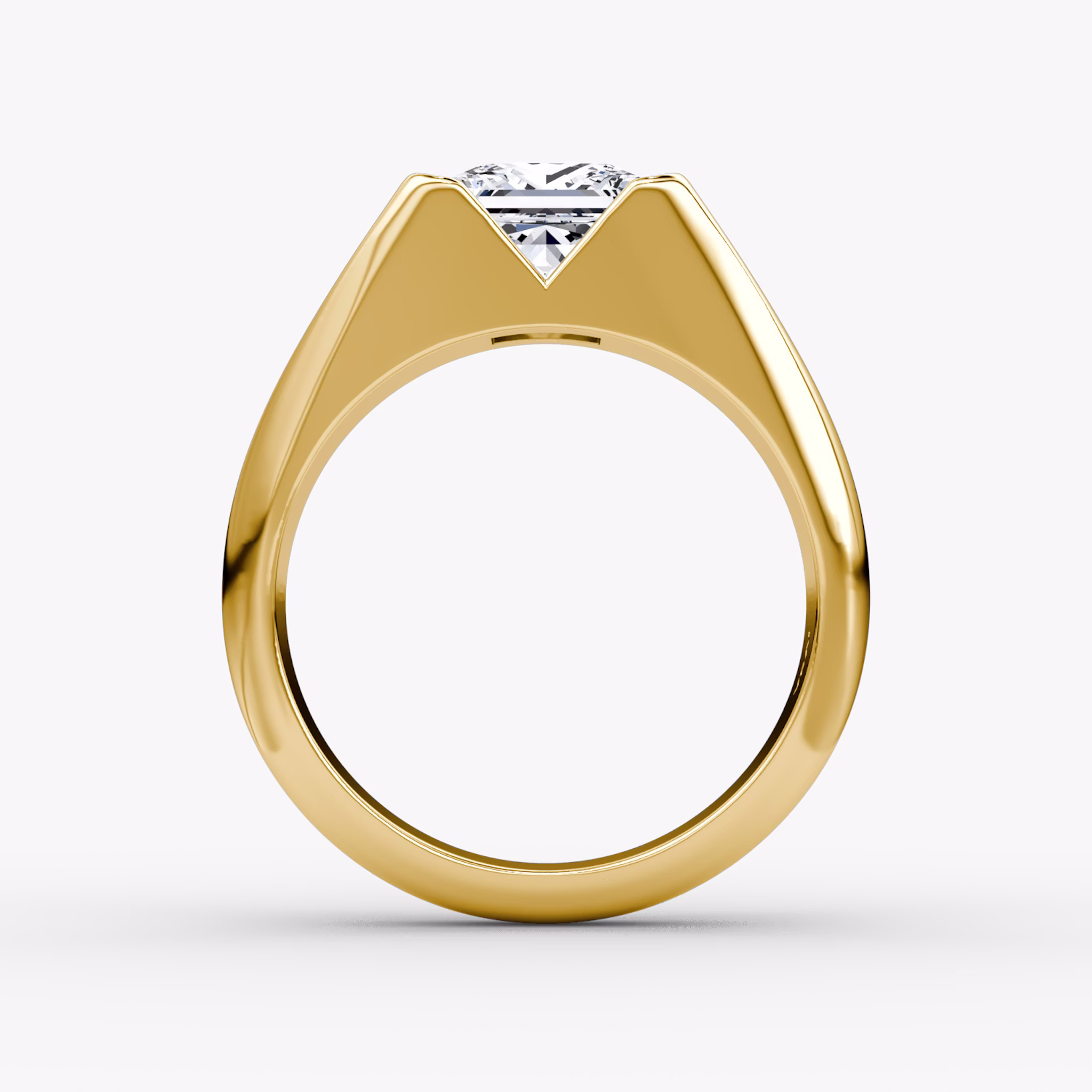 The Statement Signet | Princess | 18k | Yellow Gold | bandAccent: Plain | diamondOrientation: vertical | caratWeight: other