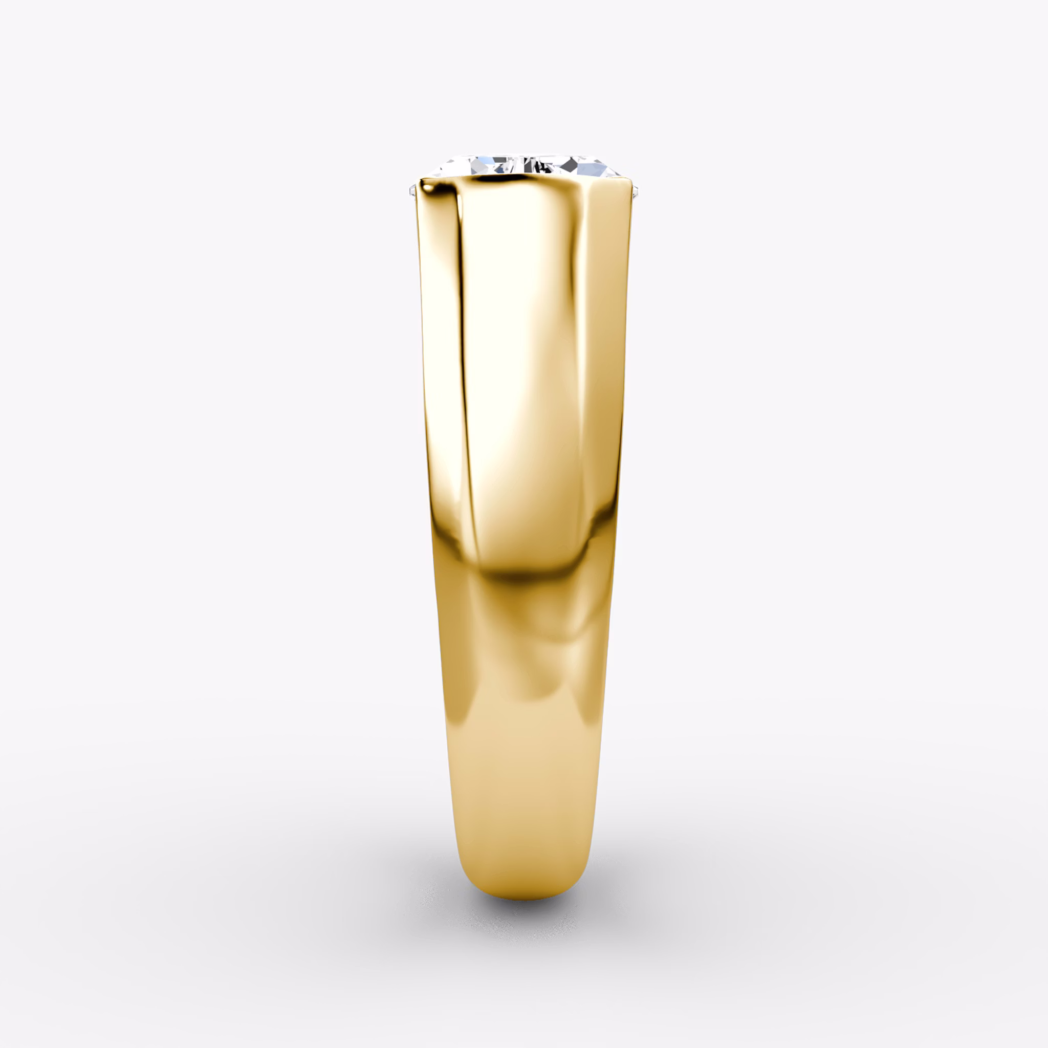 The Statement Signet | Princess | 18k | Yellow Gold | bandAccent: Plain | diamondOrientation: vertical | caratWeight: other