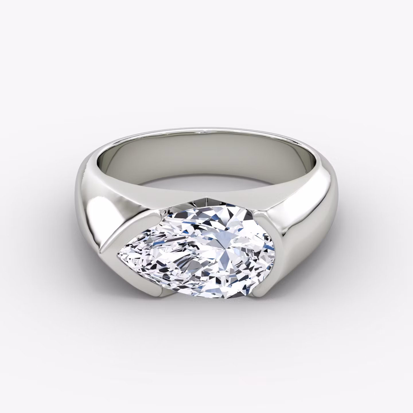 The Statement Signet Pear | Platinum