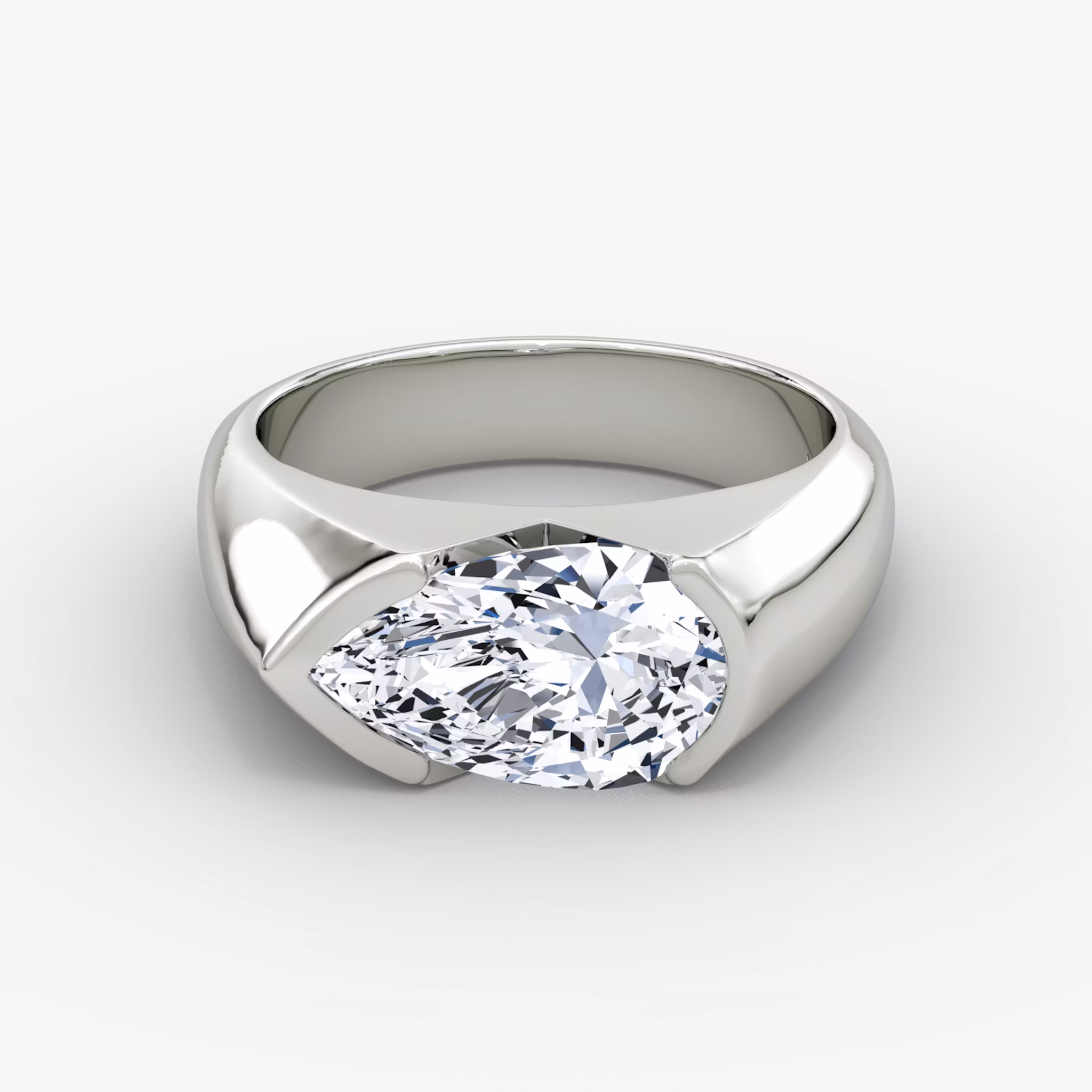 The Statement Signet Pear | Platinum