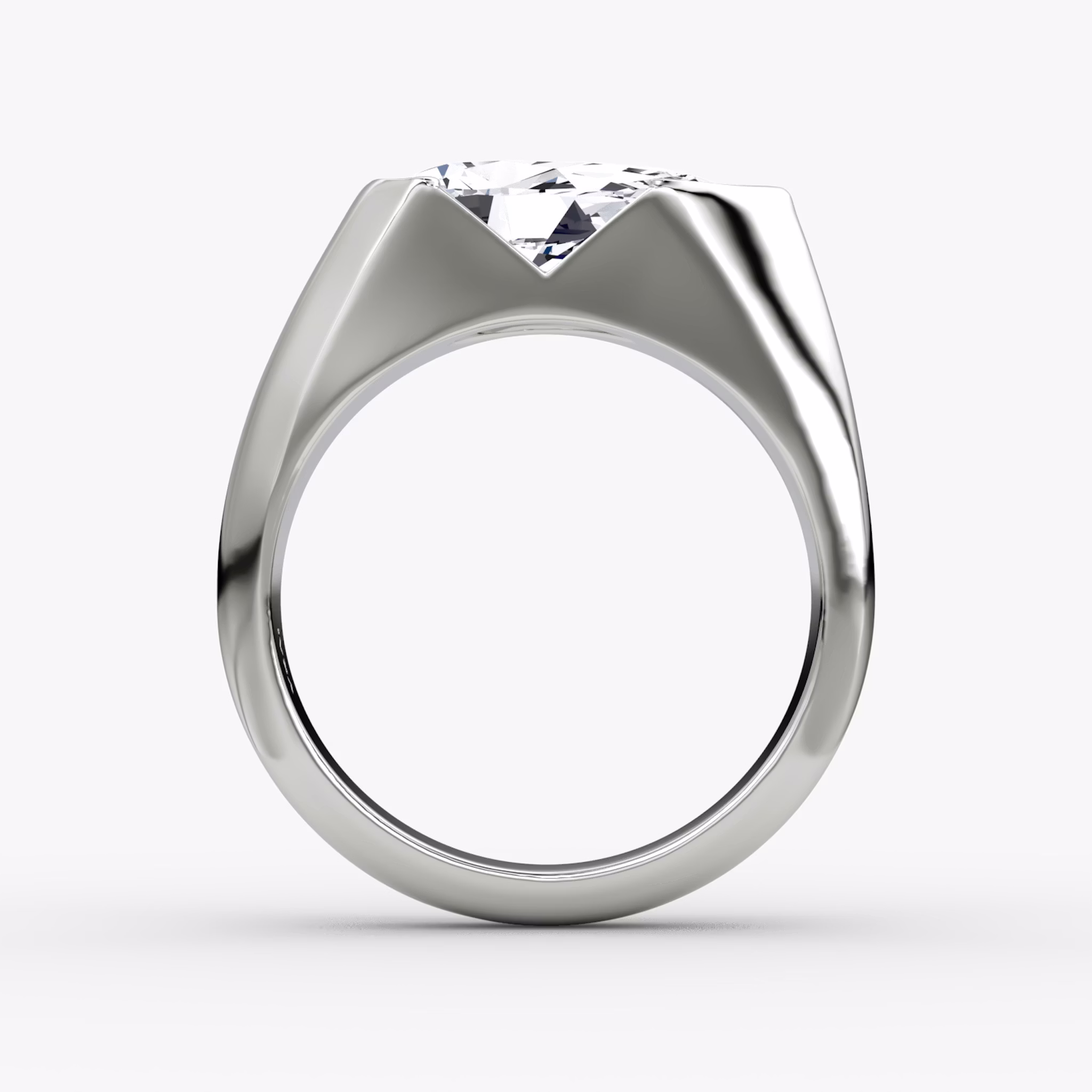 The Statement Signet | Pear | Platinum | bandAccent: Plain | diamondOrientation: vertical | caratWeight: other
