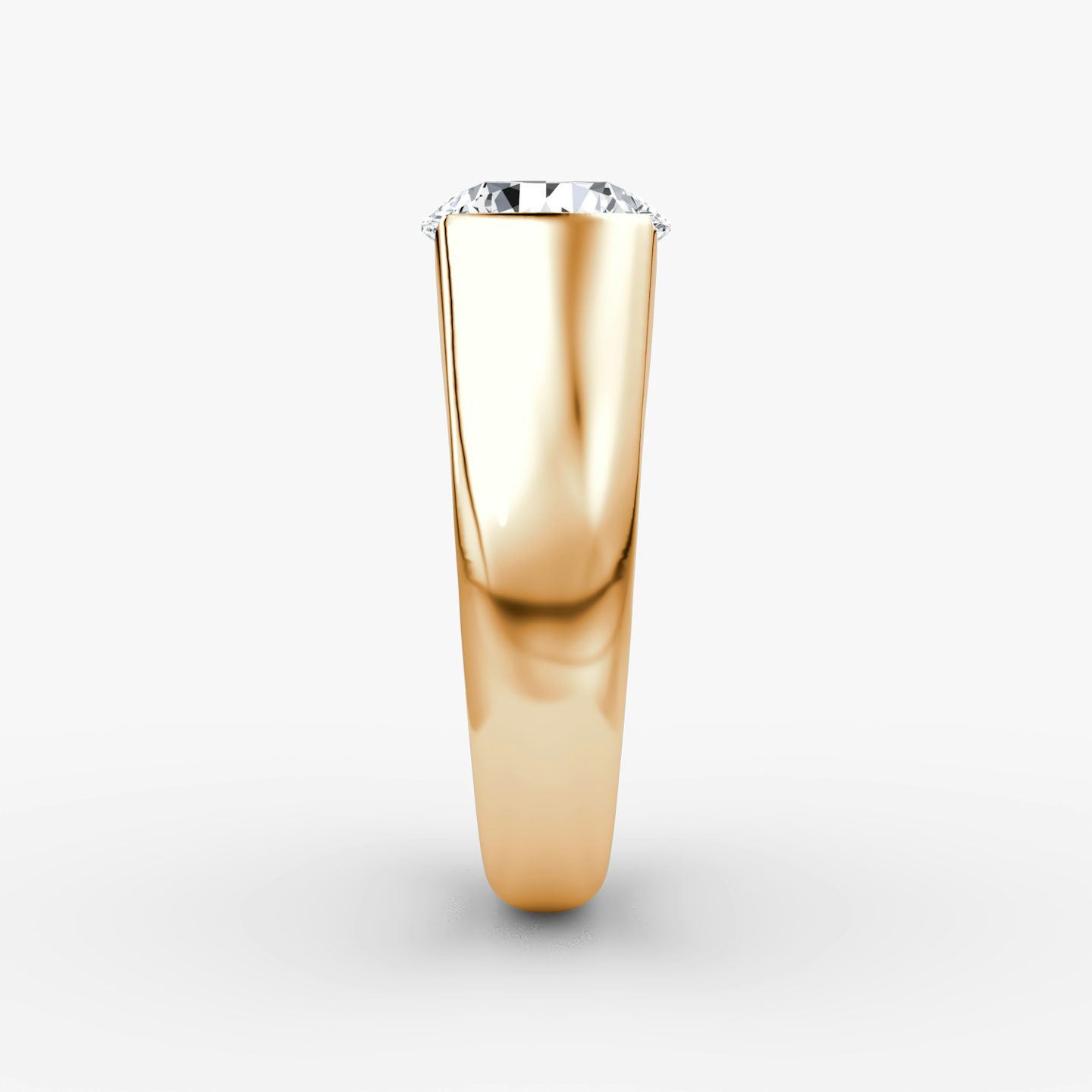 The Statement Signet | Round Brilliant | 14k | Rose Gold | bandAccent: Plain | caratWeight: 1.5ct | diamondOrientation: vertical