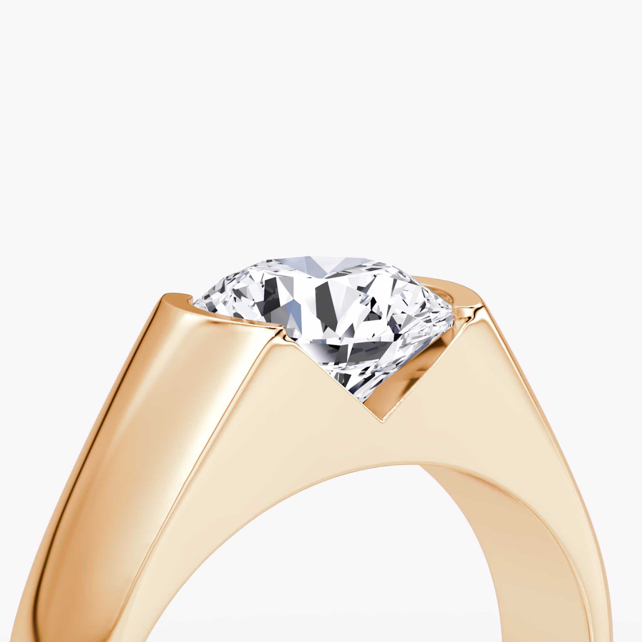 The Statement Signet | Round Brilliant | 14k | Rose Gold | bandAccent: Plain | caratWeight: other | diamondOrientation: vertical
