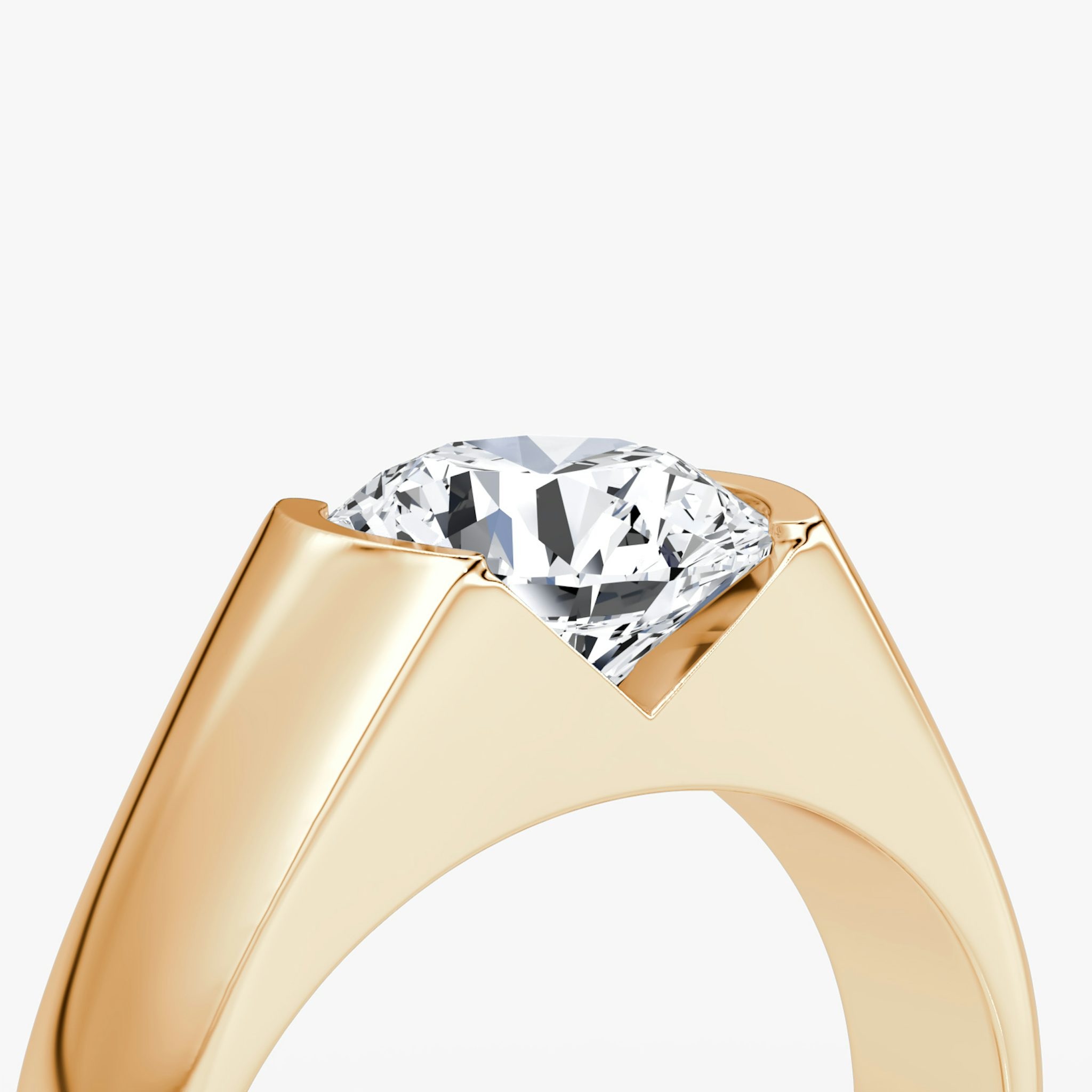 The Statement Signet | Round Brilliant | 14k | Rose Gold | bandAccent: Plain | caratWeight: other | diamondOrientation: vertical
