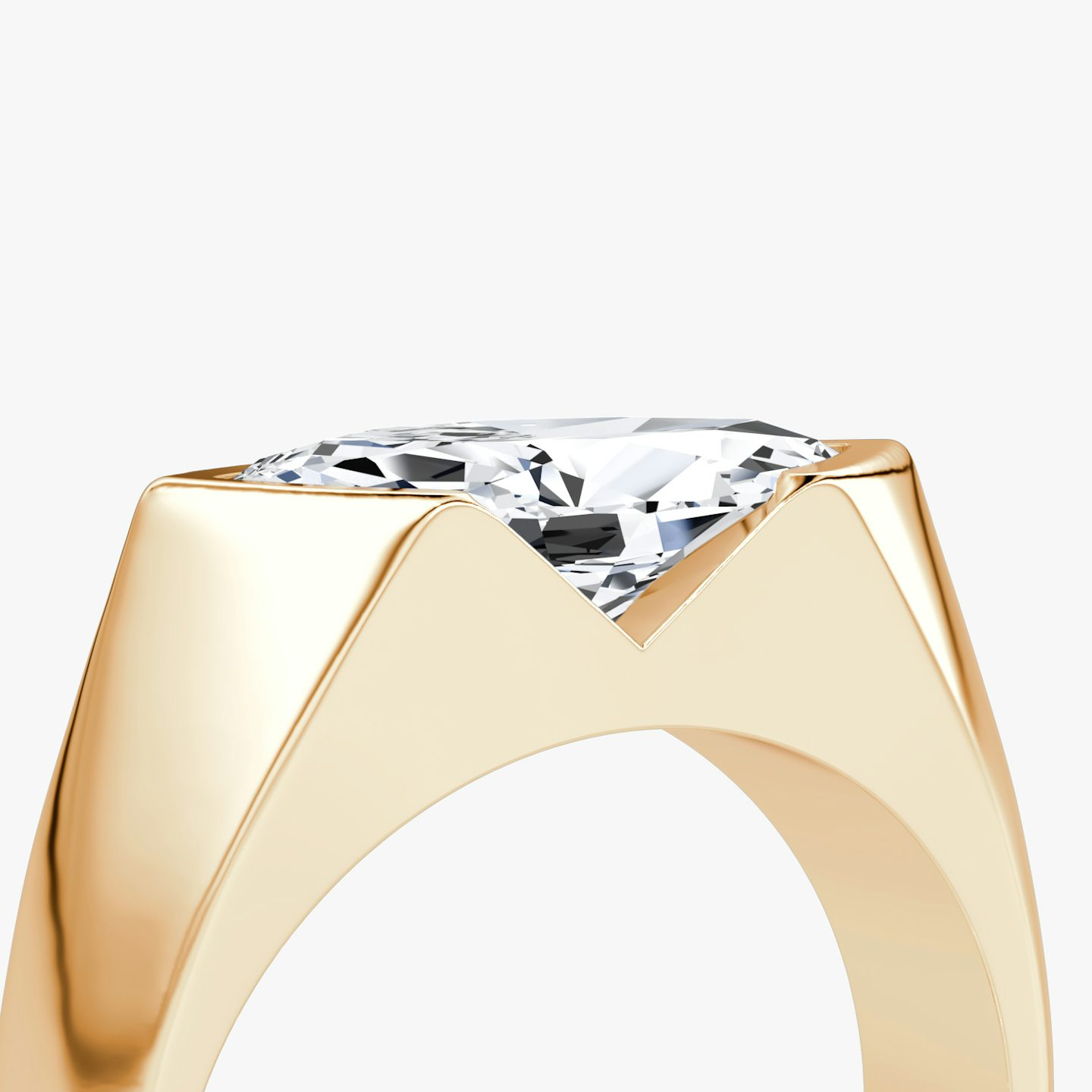 The Statement Signet | Marquise | 14k | Rose Gold | bandAccent: Plain | diamondOrientation: vertical | caratWeight: other