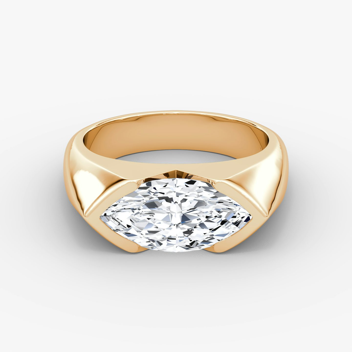 The Statement Signet | Marquise | 14k | Rose Gold | bandAccent: Plain | diamondOrientation: vertical | caratWeight: other