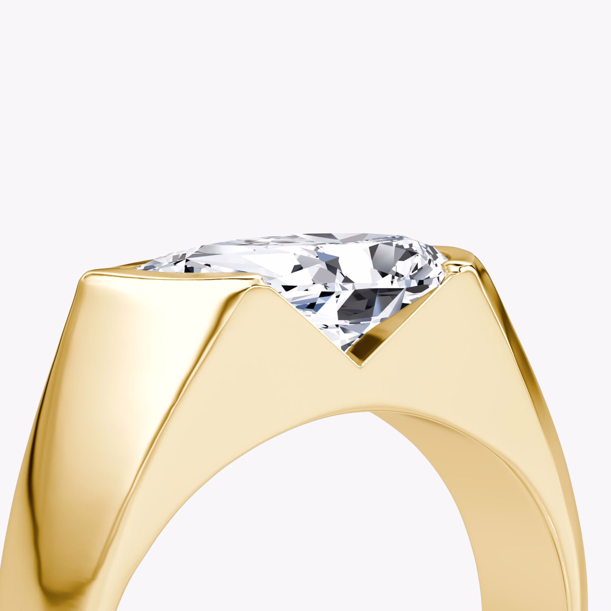 The Statement Signet | Pear | 18k | Yellow Gold | bandAccent: Plain | diamondOrientation: vertical | caratWeight: other