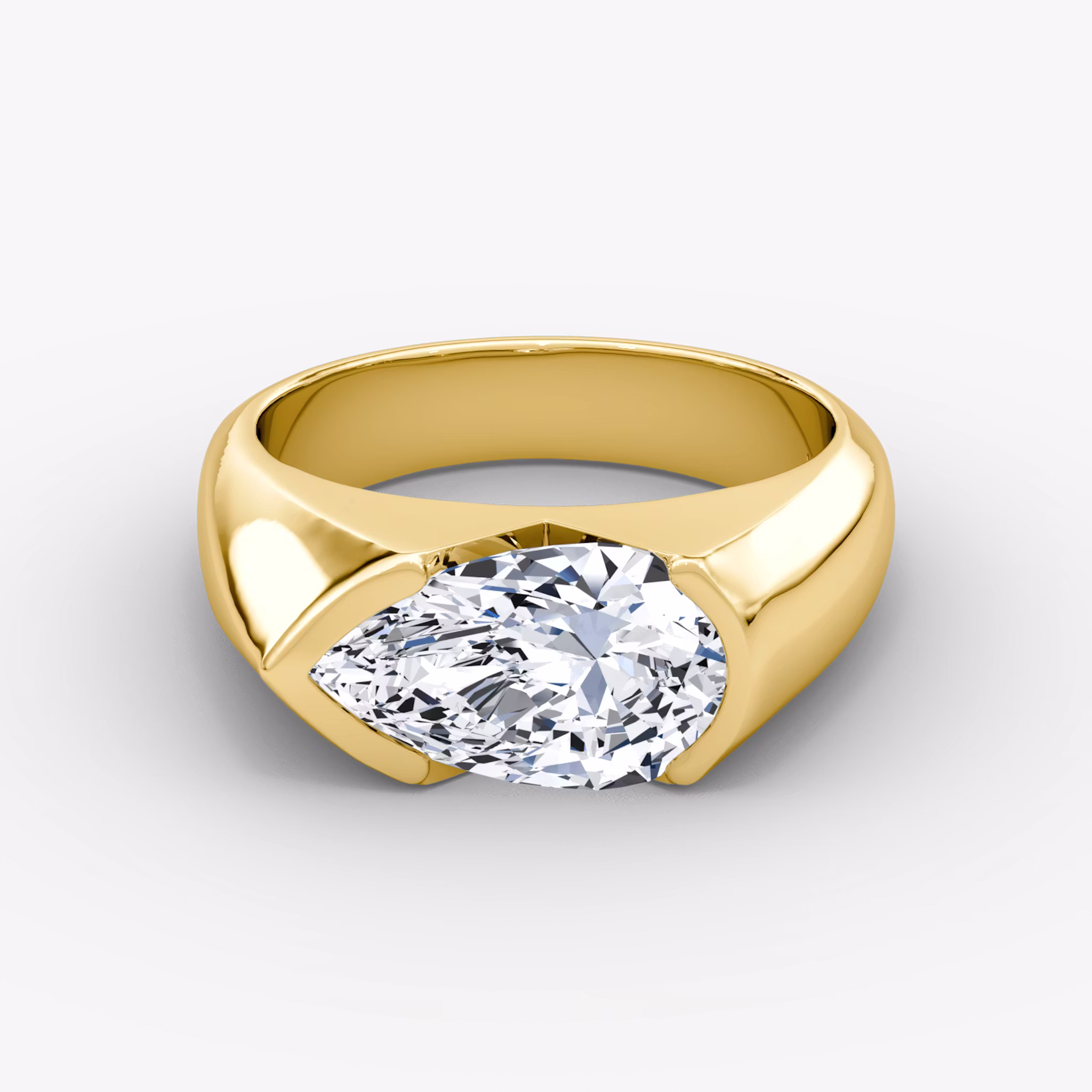 Anillo de compromiso Statement Signet Pera | Yellow Gold