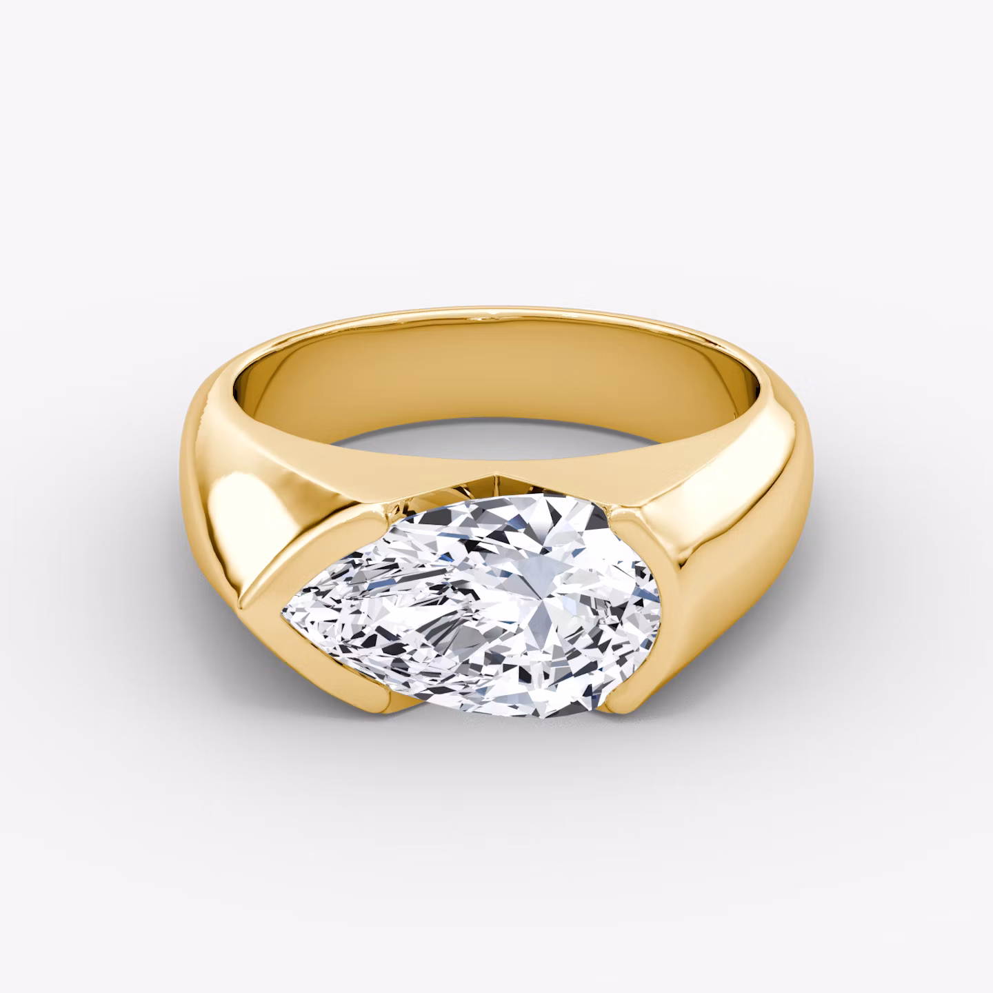 Statement Signet | Tropfen | 18k | Gelbgold | bandAccent: Ohne Pavé-Besatz | diamondOrientation: vertical | caratWeight: other