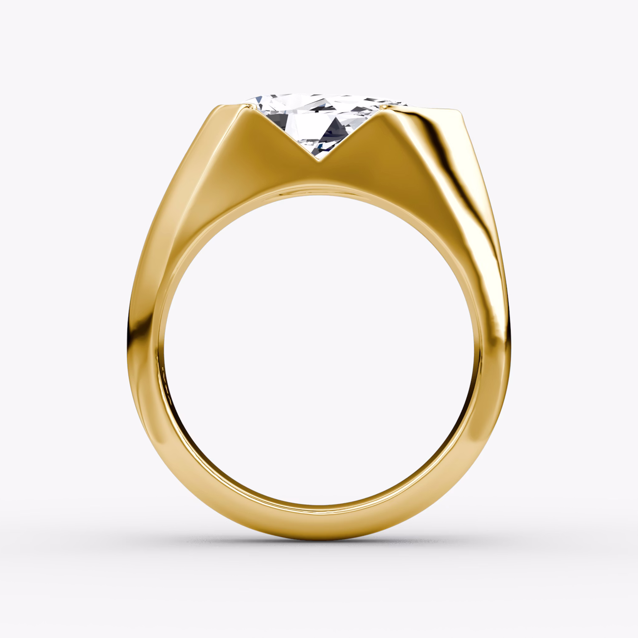 The Statement Signet | Pear | 18k | Yellow Gold | bandAccent: Plain | diamondOrientation: vertical | caratWeight: other