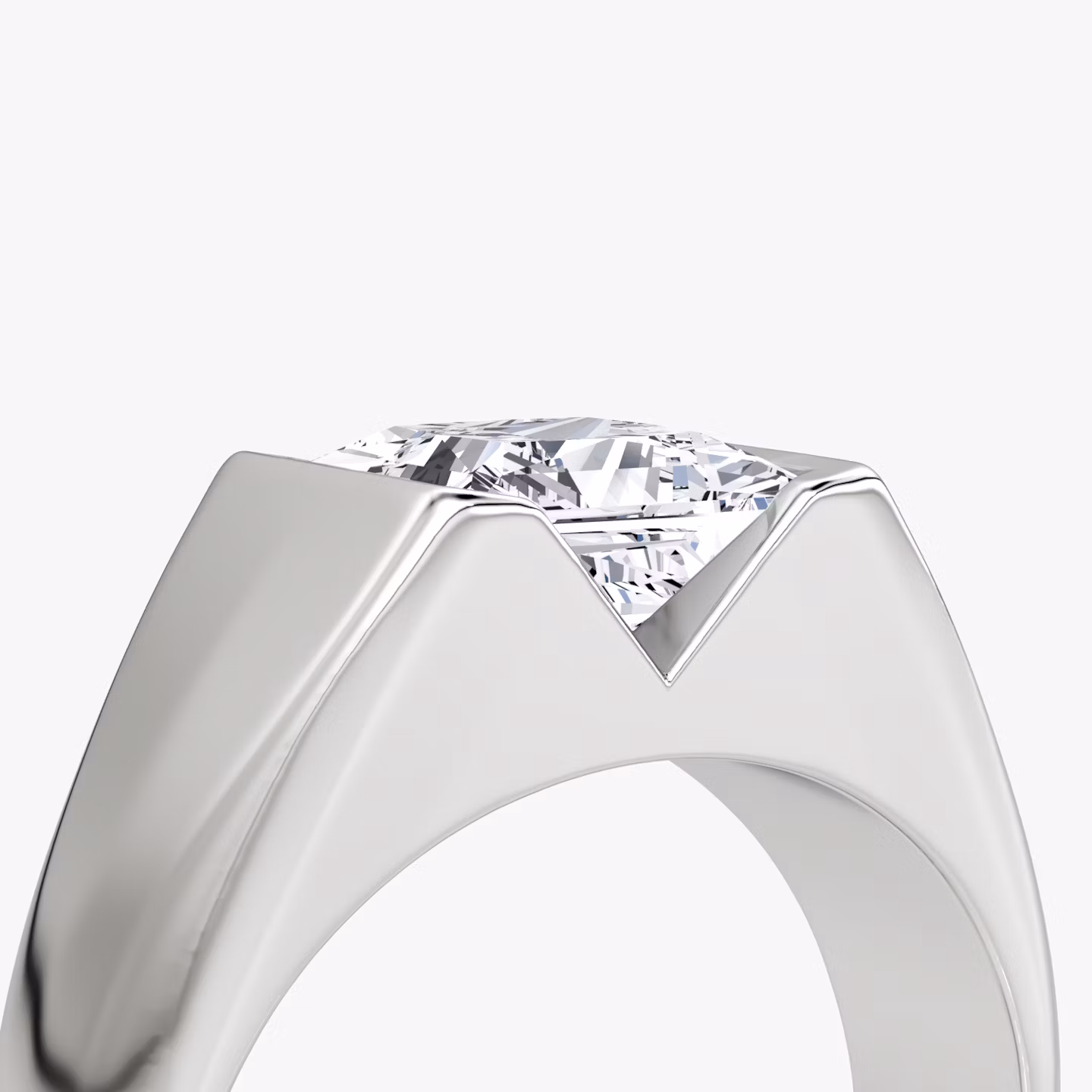 Statement Signet | Princess | 18k | Weißgold | bandAccent: Ohne Pavé-Besatz | diamondOrientation: vertical | caratWeight: other