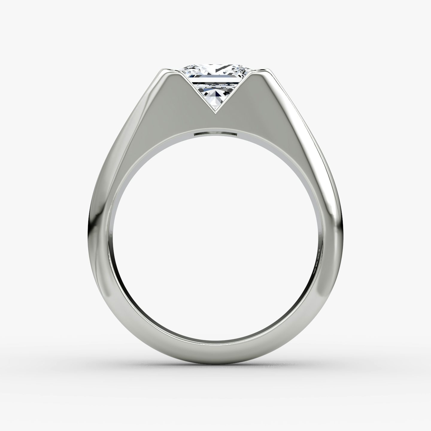 Statement Signet | Princess | 18k | Weißgold | bandAccent: Ohne Pavé-Besatz | diamondOrientation: vertical | caratWeight: other