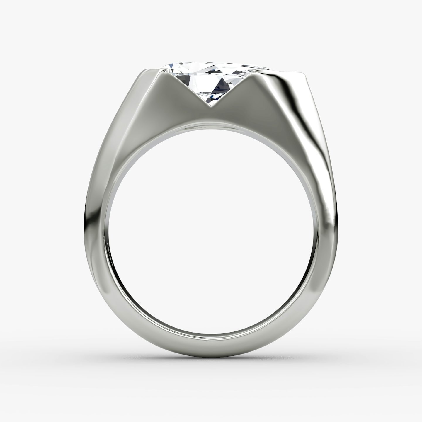 The Statement Signet | Pear | 18k | White Gold | bandAccent: Plain | diamondOrientation: vertical | caratWeight: other