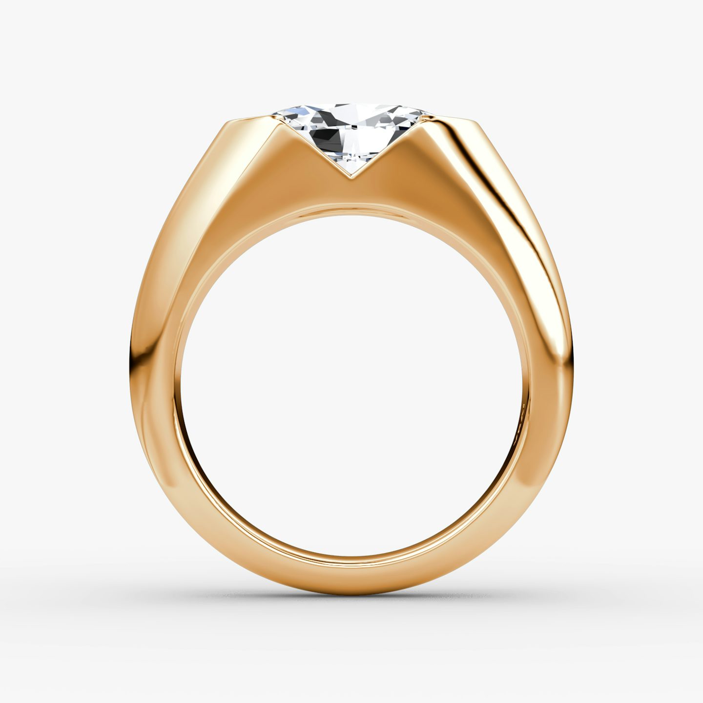 The Statement Signet | Oval | 14k | Rose Gold | bandAccent: Plain | diamondOrientation: vertical | caratWeight: other