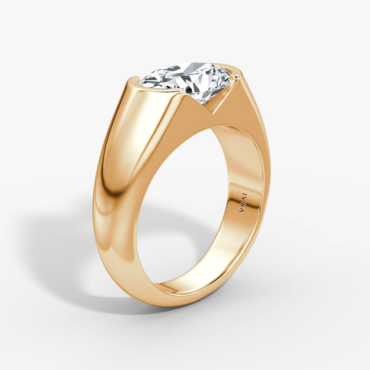 The Statement Signet | Oval | 14k | Rose Gold | bandAccent: Plain | diamondOrientation: vertical | caratWeight: other