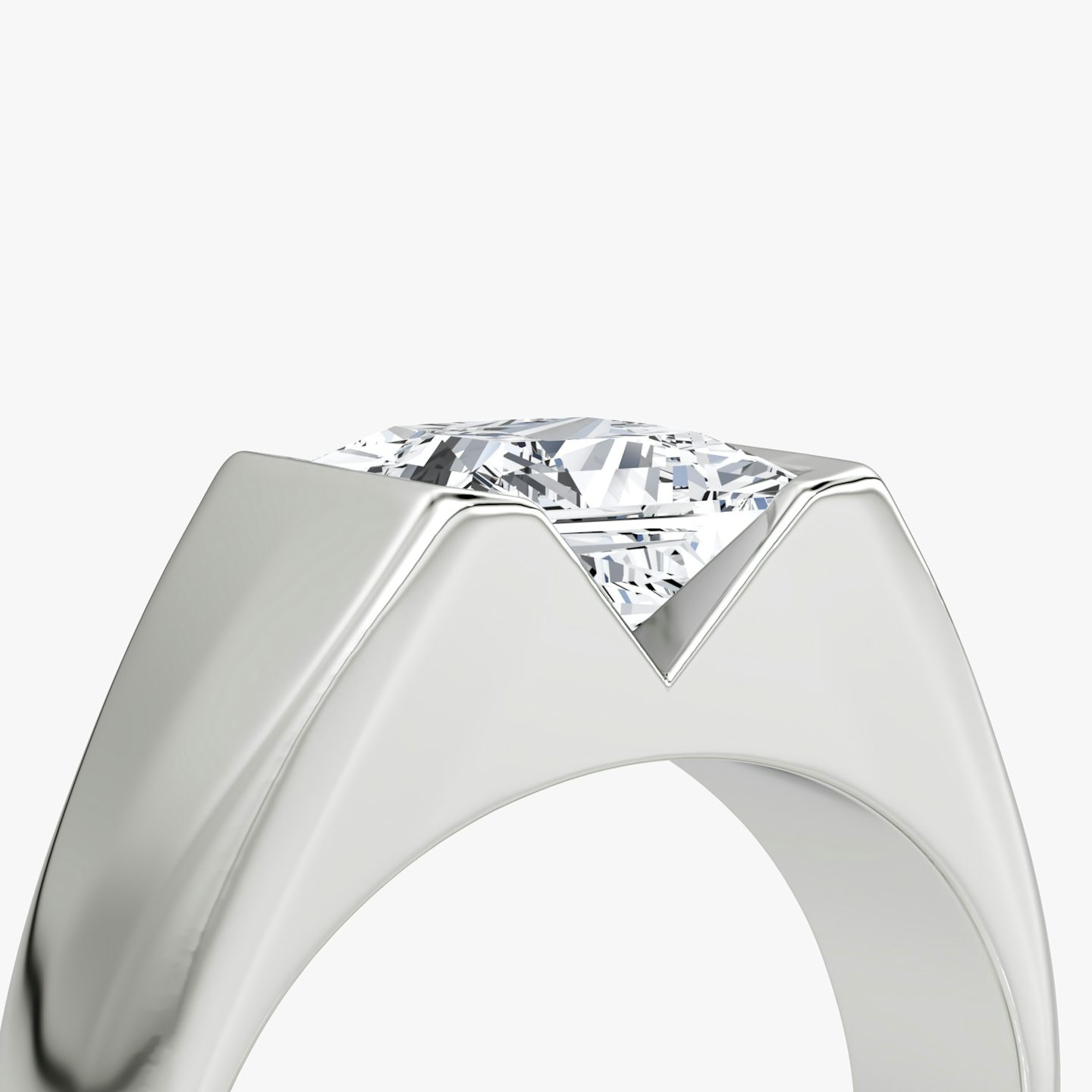 The Statement Signet | Princess | Platinum | bandAccent: Plain | diamondOrientation: vertical | caratWeight: other