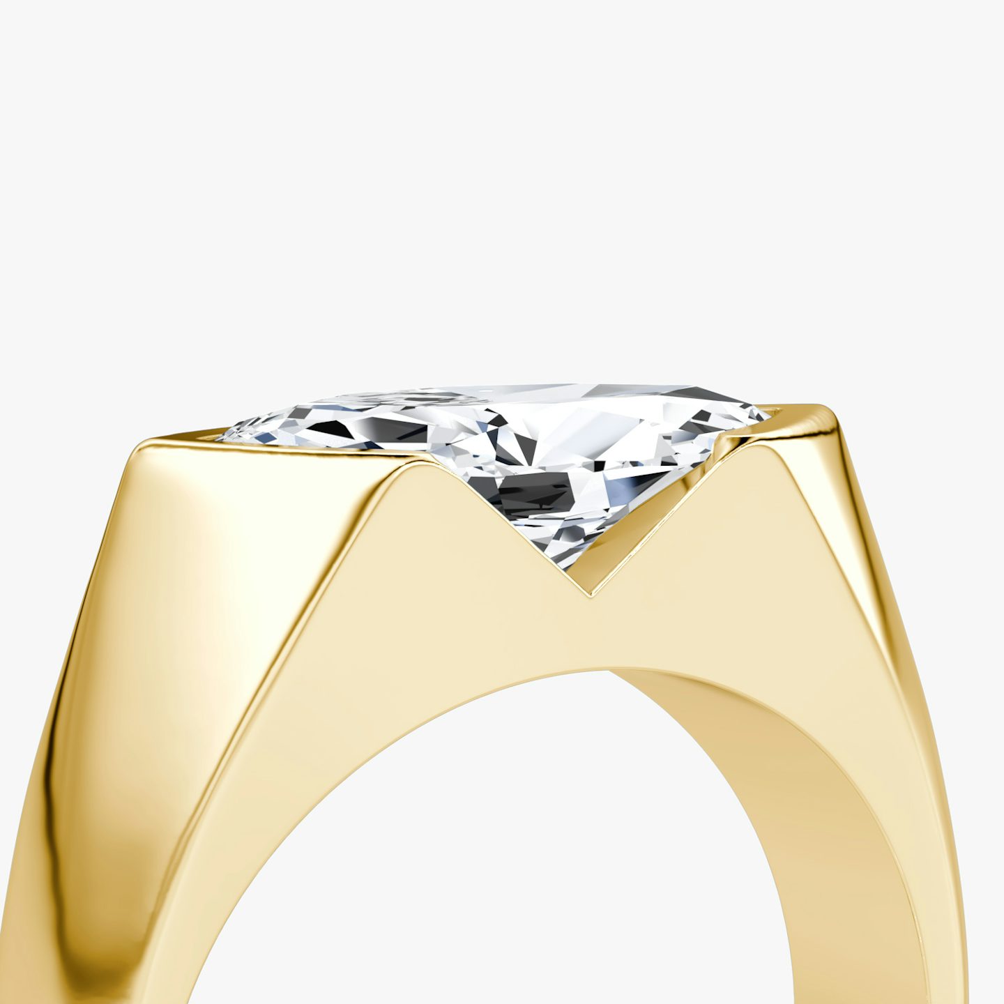 The Statement Signet | Marquise | 18k | Yellow Gold | bandAccent: Plain | diamondOrientation: vertical | caratWeight: other