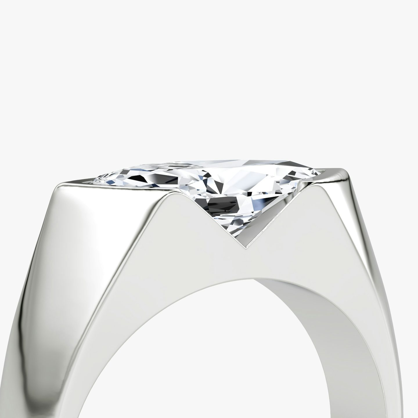 Statement Signet | Marquise | 18k | Weißgold | bandAccent: Ohne Pavé-Besatz | diamondOrientation: vertical | caratWeight: other