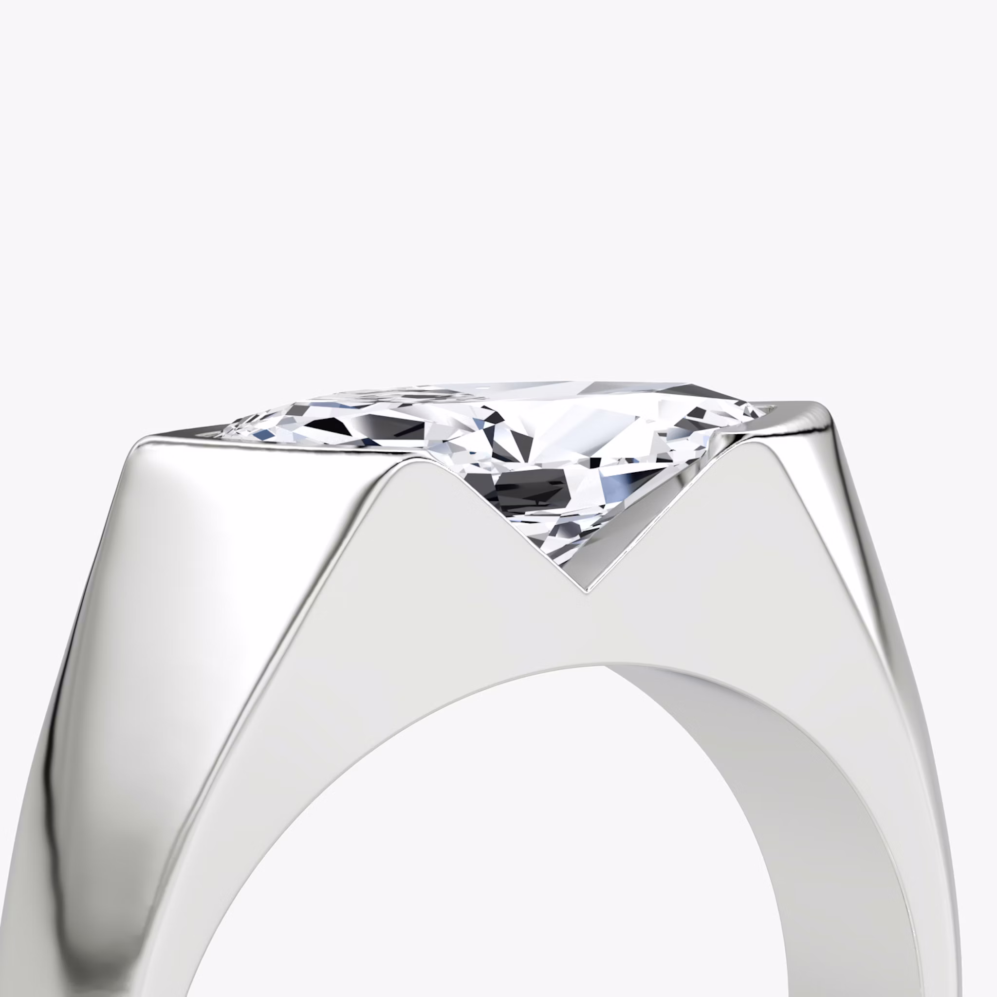 The Statement Signet | Marquise | Platinum | bandAccent: Plain | diamondOrientation: vertical | caratWeight: other