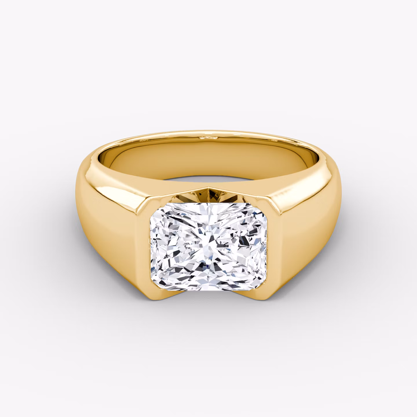 The Statement Signet | Radiant | 18k | Yellow Gold | bandAccent: Plain | diamondOrientation: vertical | caratWeight: other