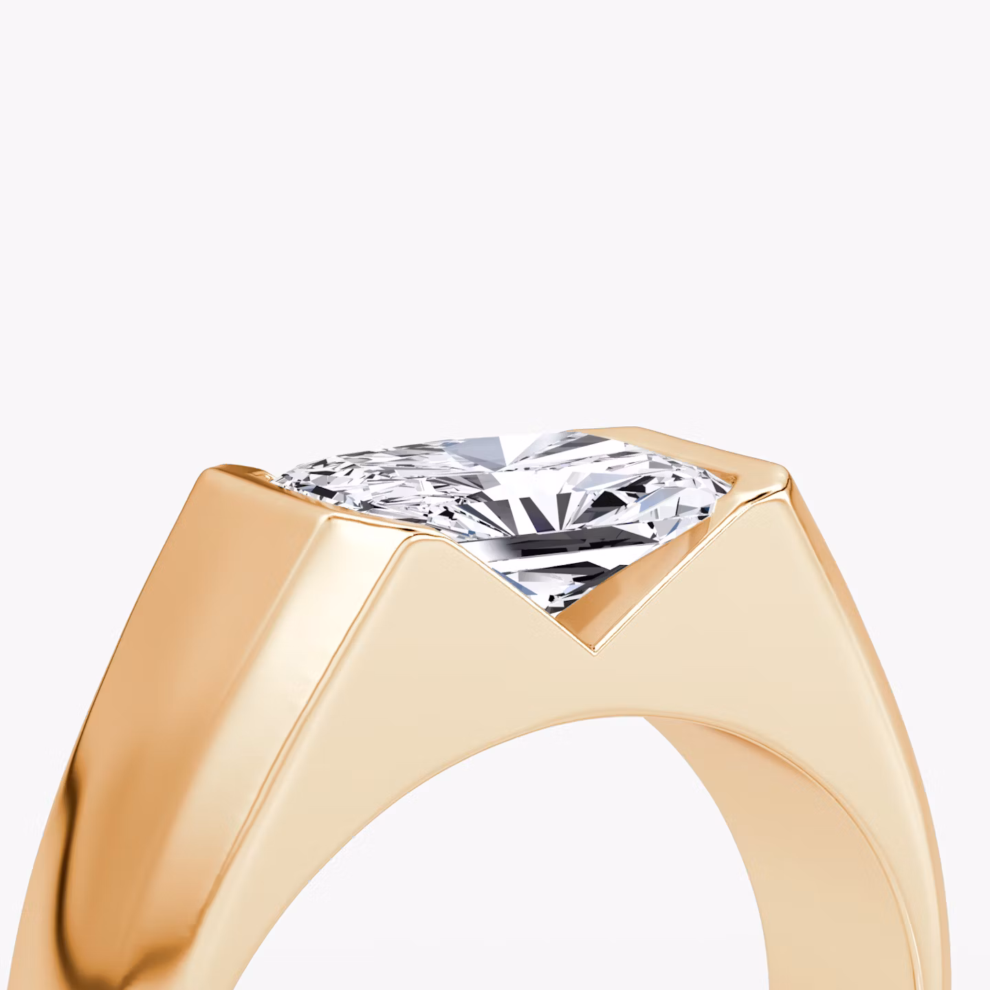 The Statement Signet | Radiant | 14k | Rose Gold | bandAccent: Plain | diamondOrientation: vertical | caratWeight: other