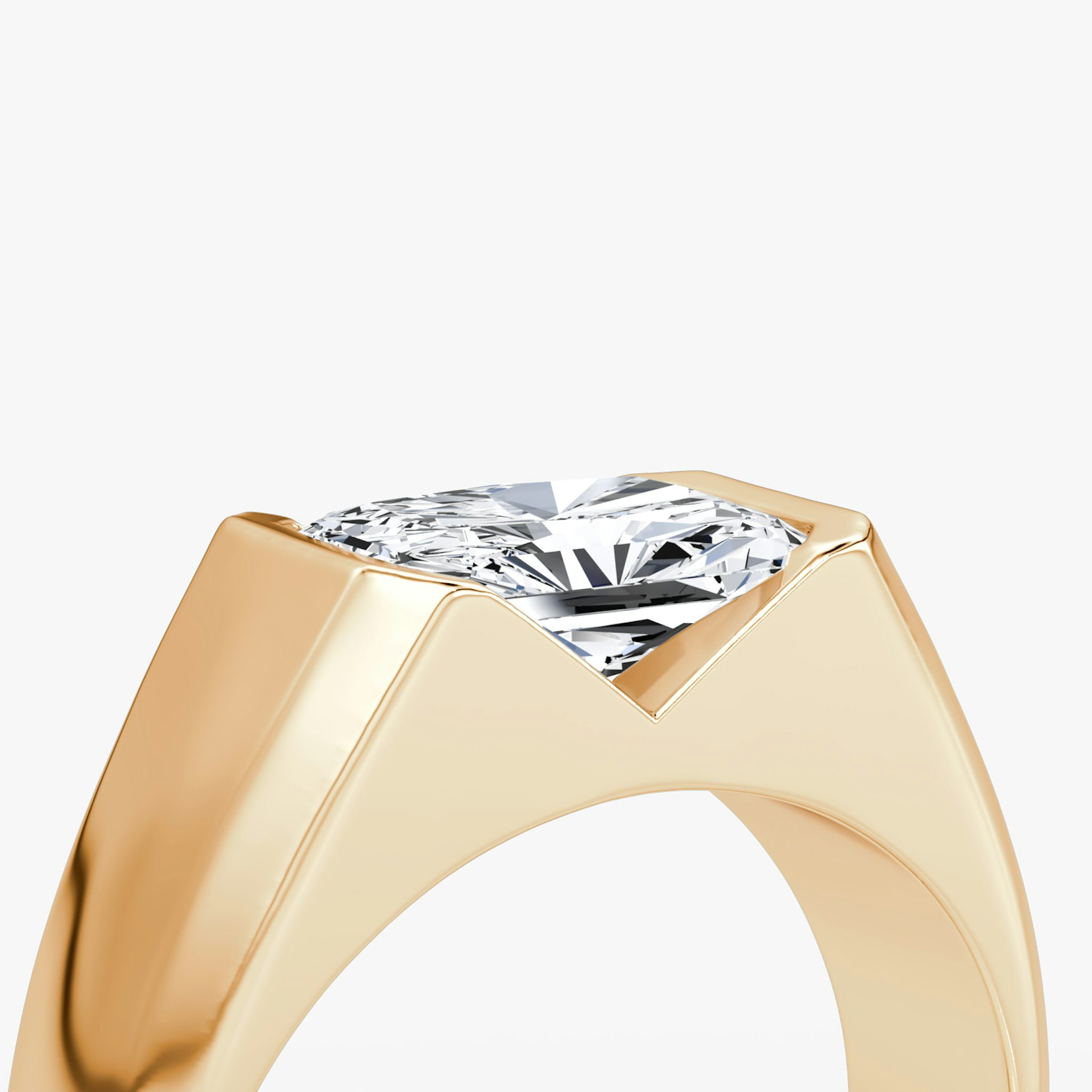 The Statement Signet | Radiant | 14k | Rose Gold | bandAccent: Plain | diamondOrientation: vertical | caratWeight: other