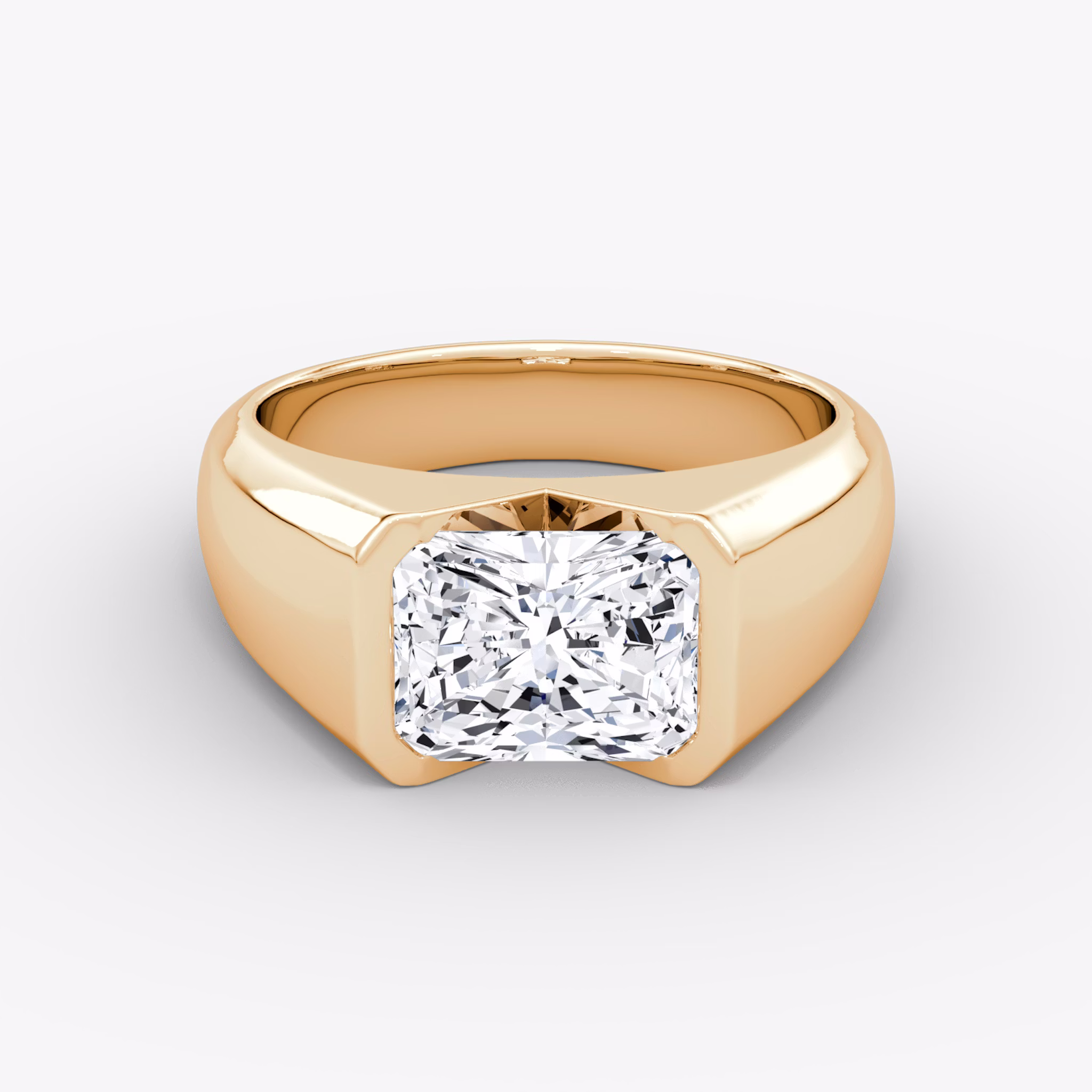 The Statement Signet | Radiant | 14k | Rose Gold | bandAccent: Plain | diamondOrientation: vertical | caratWeight: other