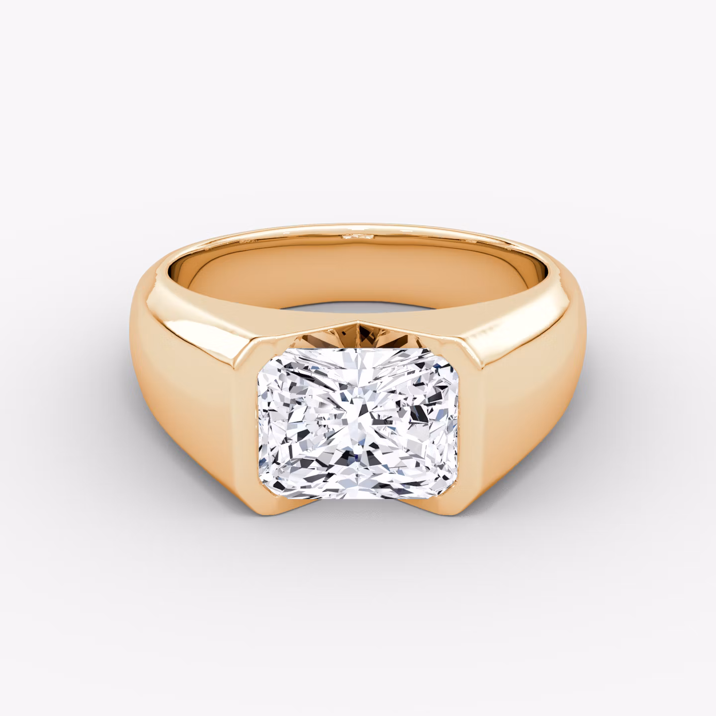 The Statement Signet | Radiant | 14k | Rose Gold | bandAccent: Plain | diamondOrientation: vertical | caratWeight: other