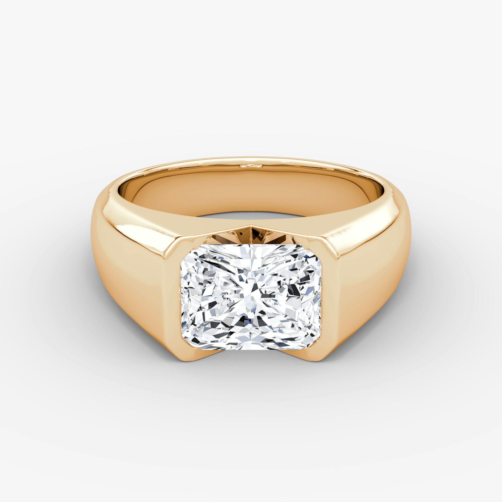 The Statement Signet | Radiant | 14k | Rose Gold | bandAccent: Plain | diamondOrientation: vertical | caratWeight: other