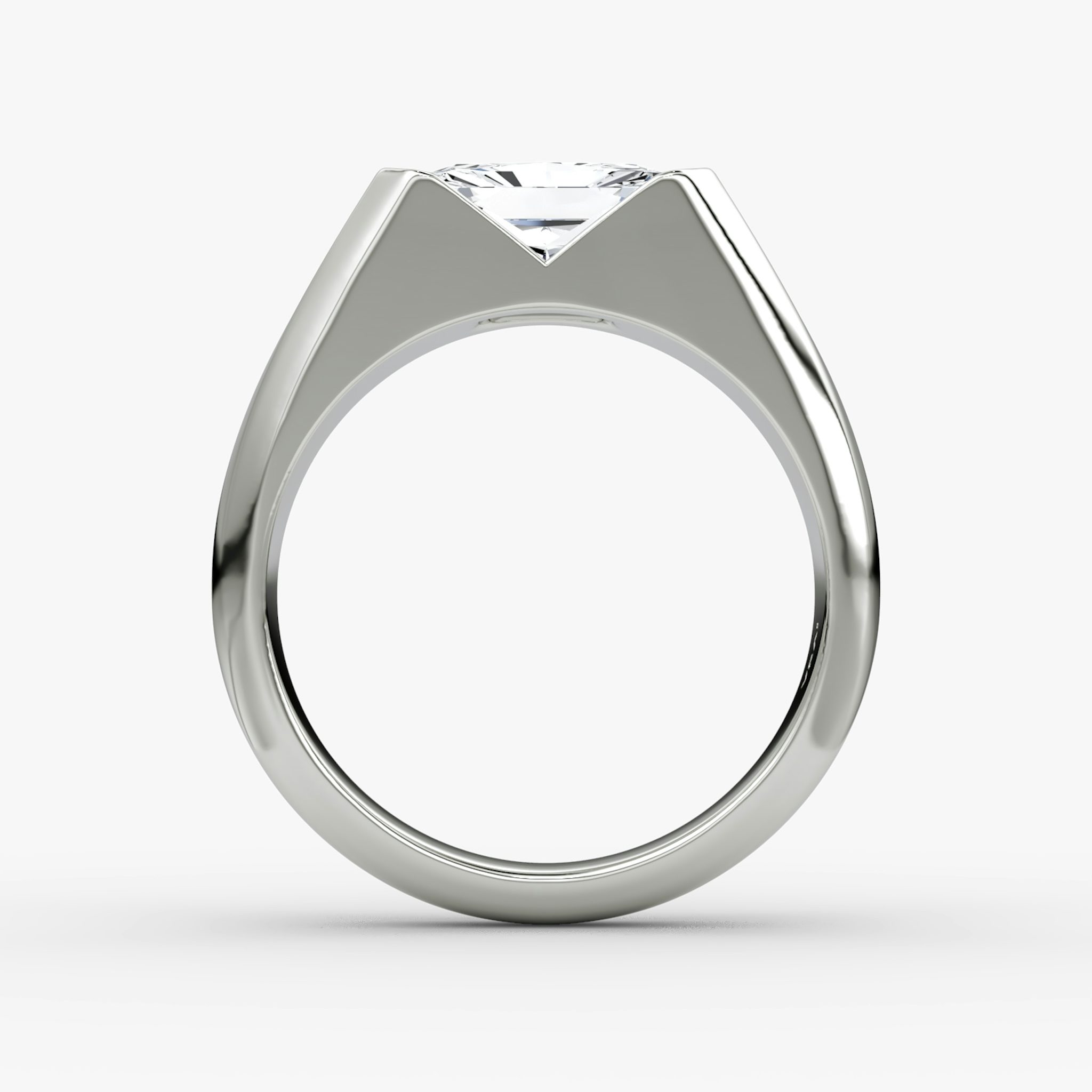 The Statement Signet | Radiant | Platinum | bandAccent: Plain | diamondOrientation: vertical | caratWeight: other